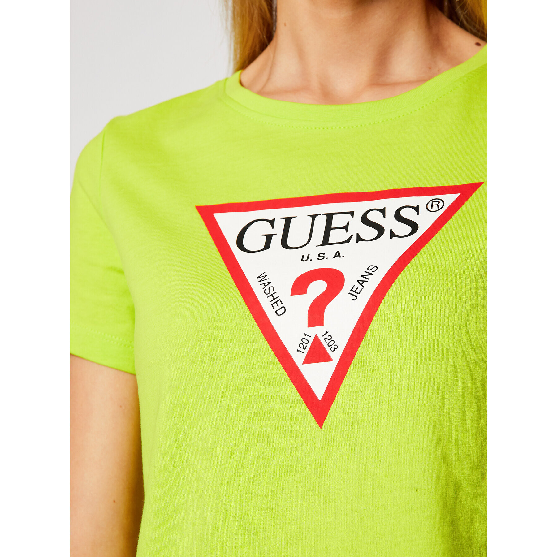 Guess Тишърт Original Tee W1RI00 I3Z11 Зелен Regular Fit - Pepit.bg