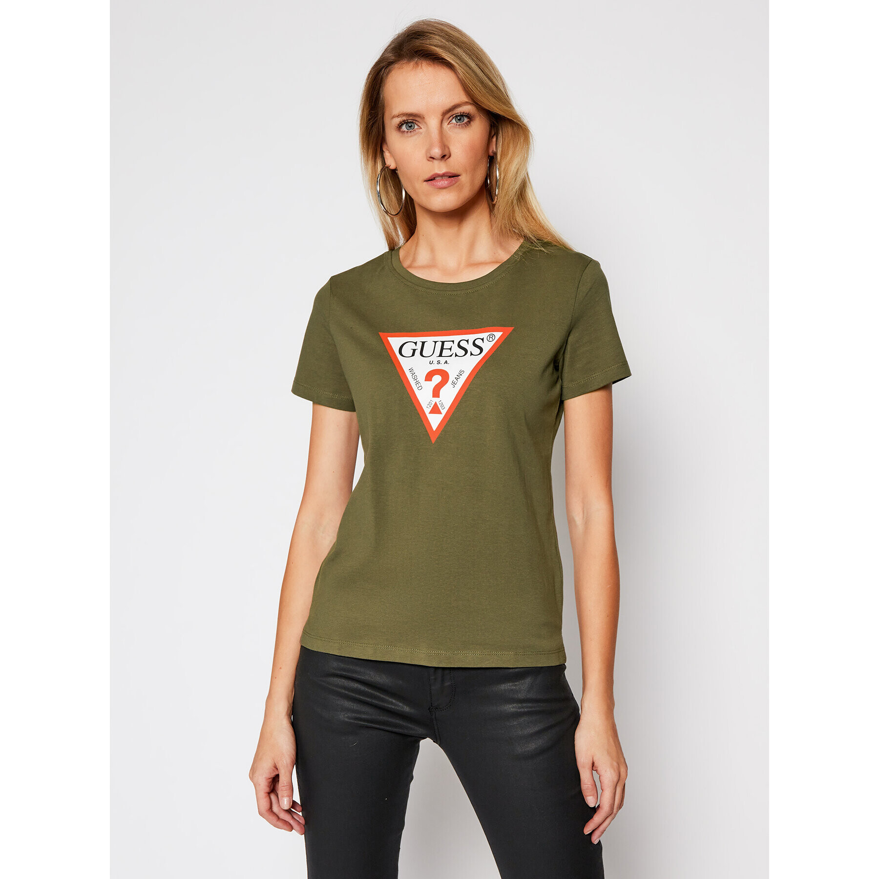 Guess Тишърт Original Tee W1RI00 I3Z11 Зелен Regular Fit - Pepit.bg