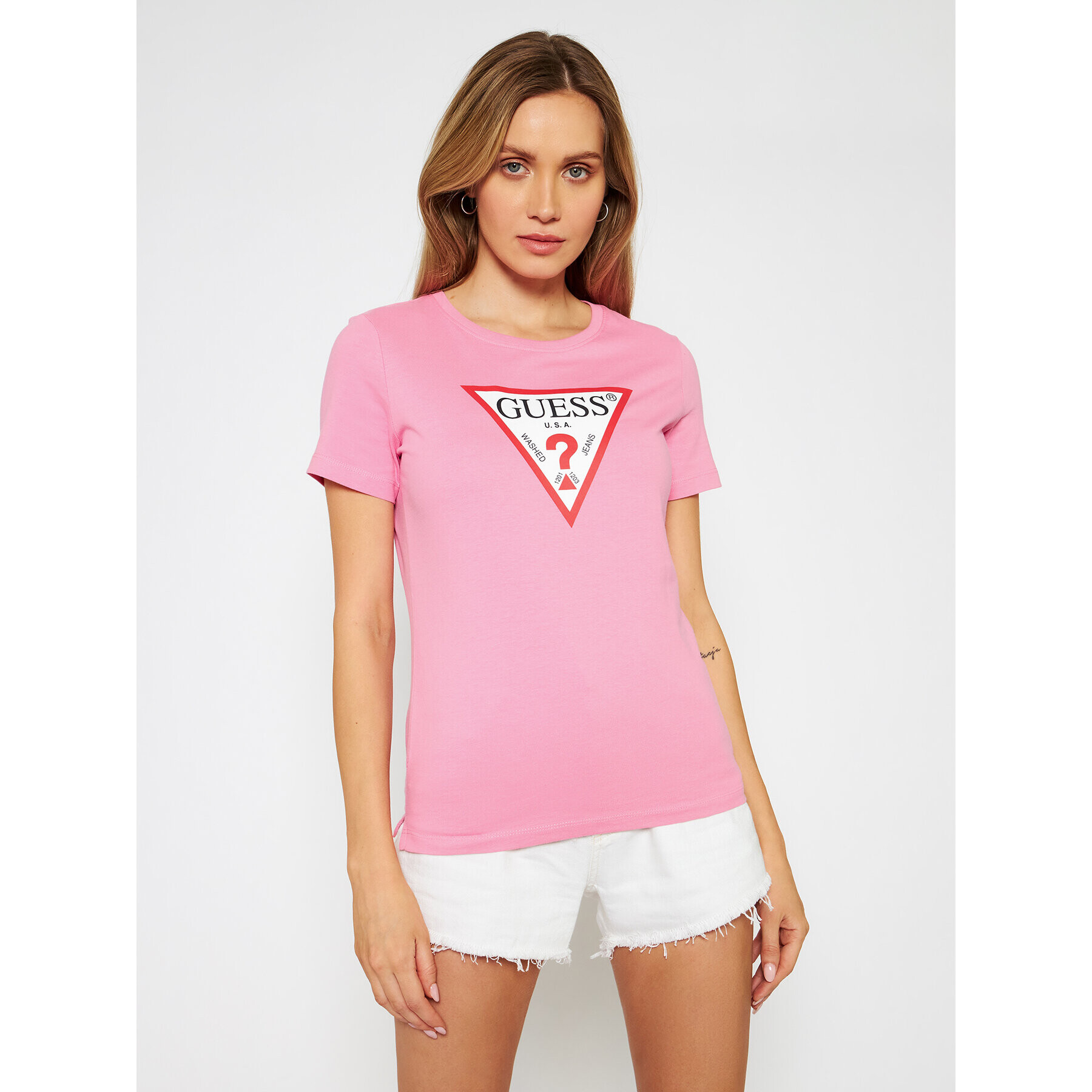 Guess Тишърт Original W1RI00 I3Z11 Розов Regular Fit - Pepit.bg
