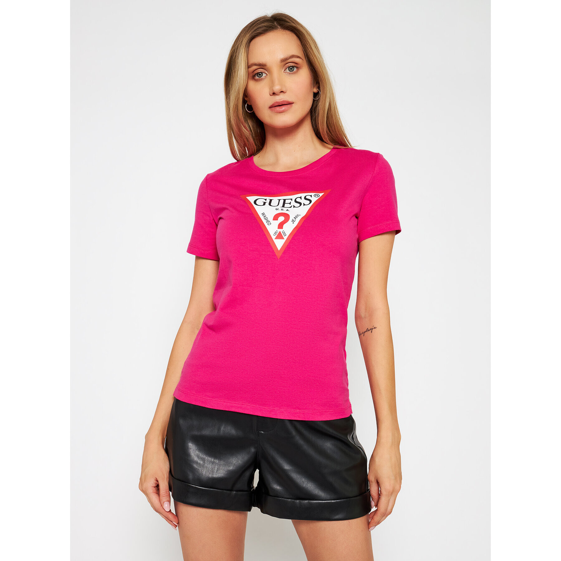Guess Тишърт Original W1RI00 I3Z11 Розов Regular Fit - Pepit.bg