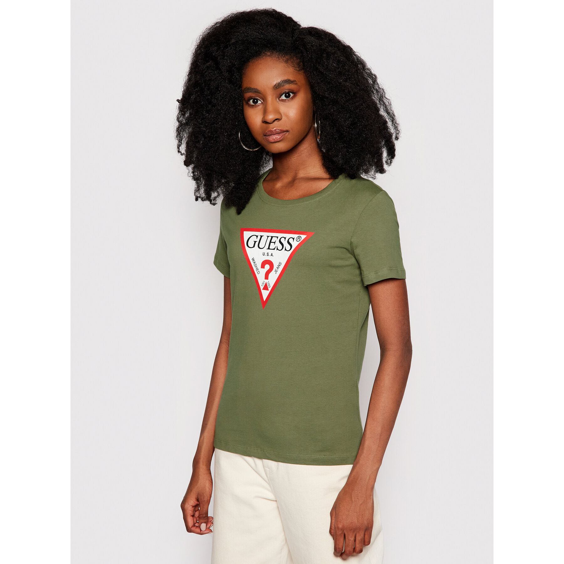 Guess Тишърт Original W1RI00 I3Z11 Зелен Regular Fit - Pepit.bg