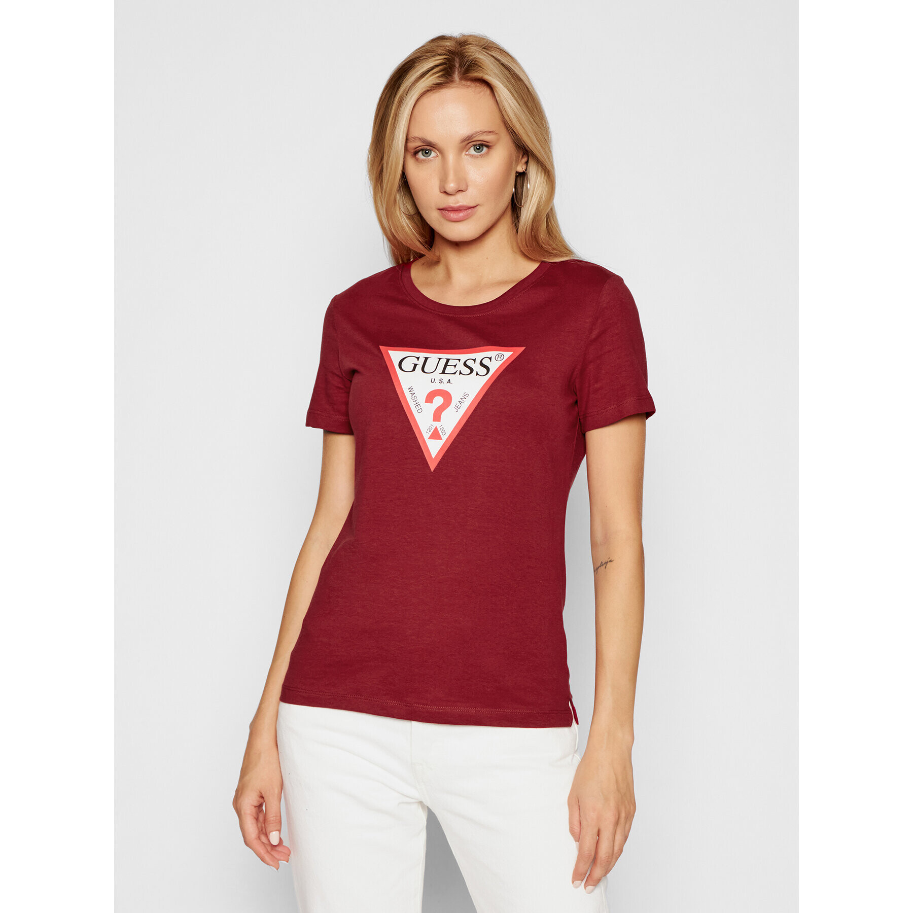 Guess Тишърт Original W1YI1B I3Z11 Бордо Boxy Fit - Pepit.bg
