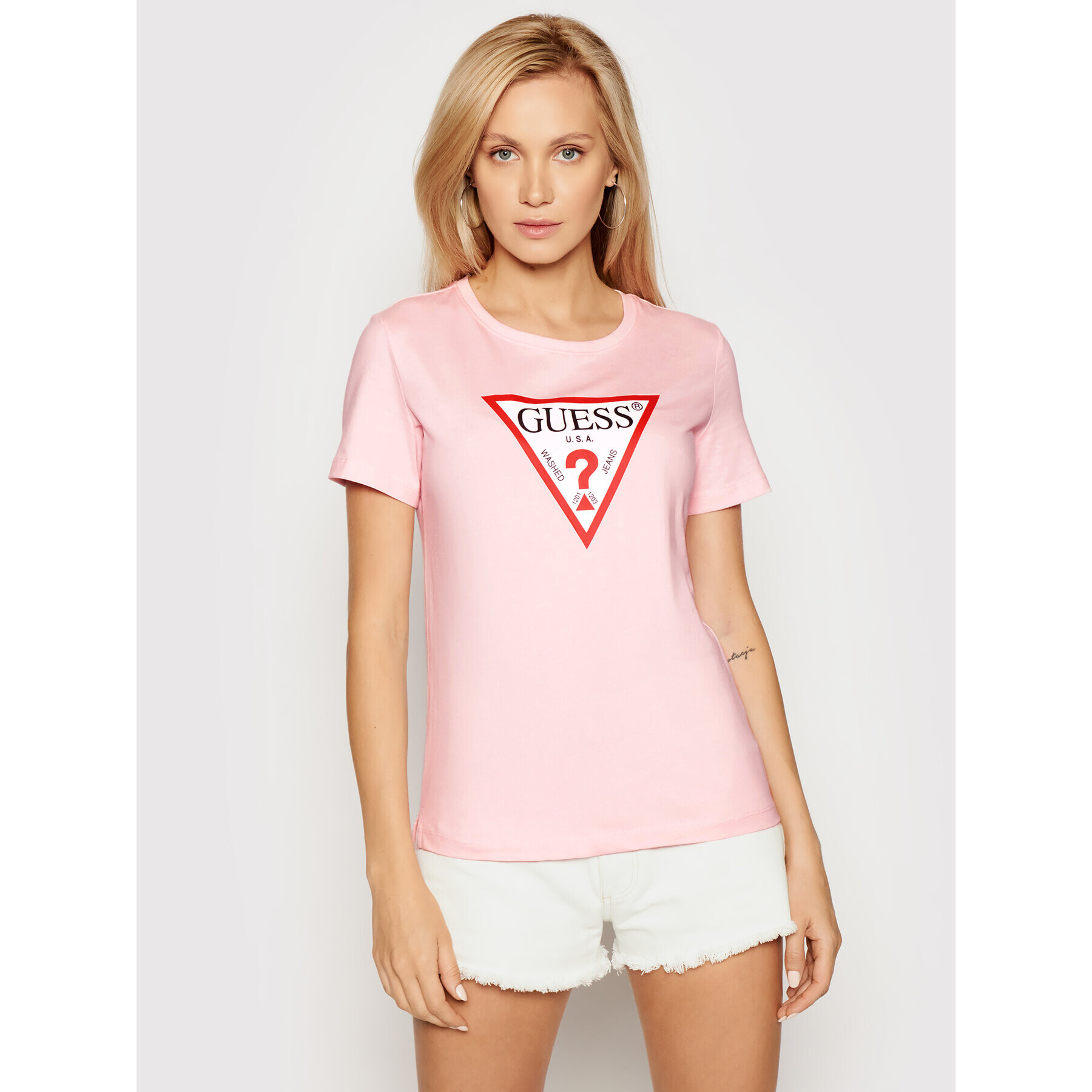 Guess Тишърт Original W1YI1B I3Z11 Розов Boxy Fit - Pepit.bg