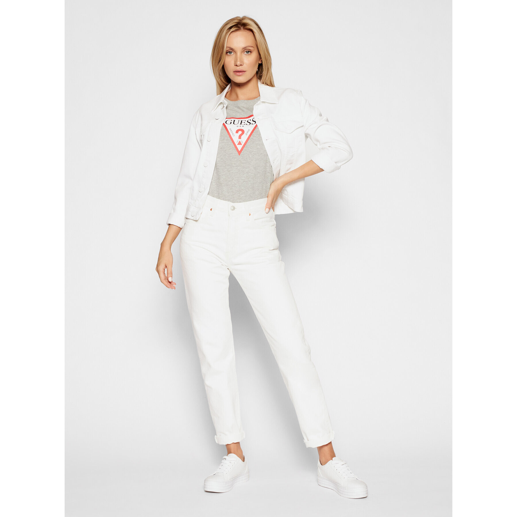 Guess Тишърт Original W1YI1B I3Z11 Сив Boxy Fit - Pepit.bg