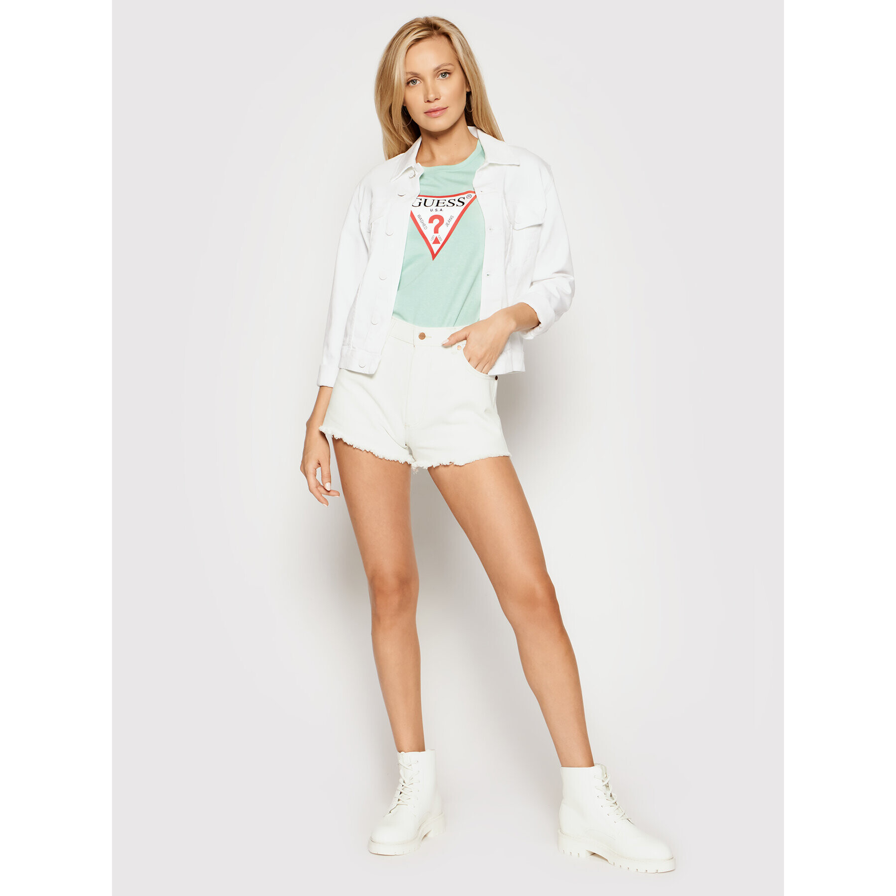 Guess Тишърт Original W1YI1B I3Z11 Зелен Boxy Fit - Pepit.bg