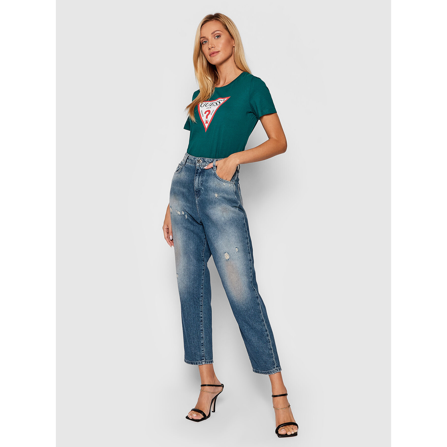 Guess Тишърт Original W1YI1B I3Z11 Зелен Boxy Fit - Pepit.bg