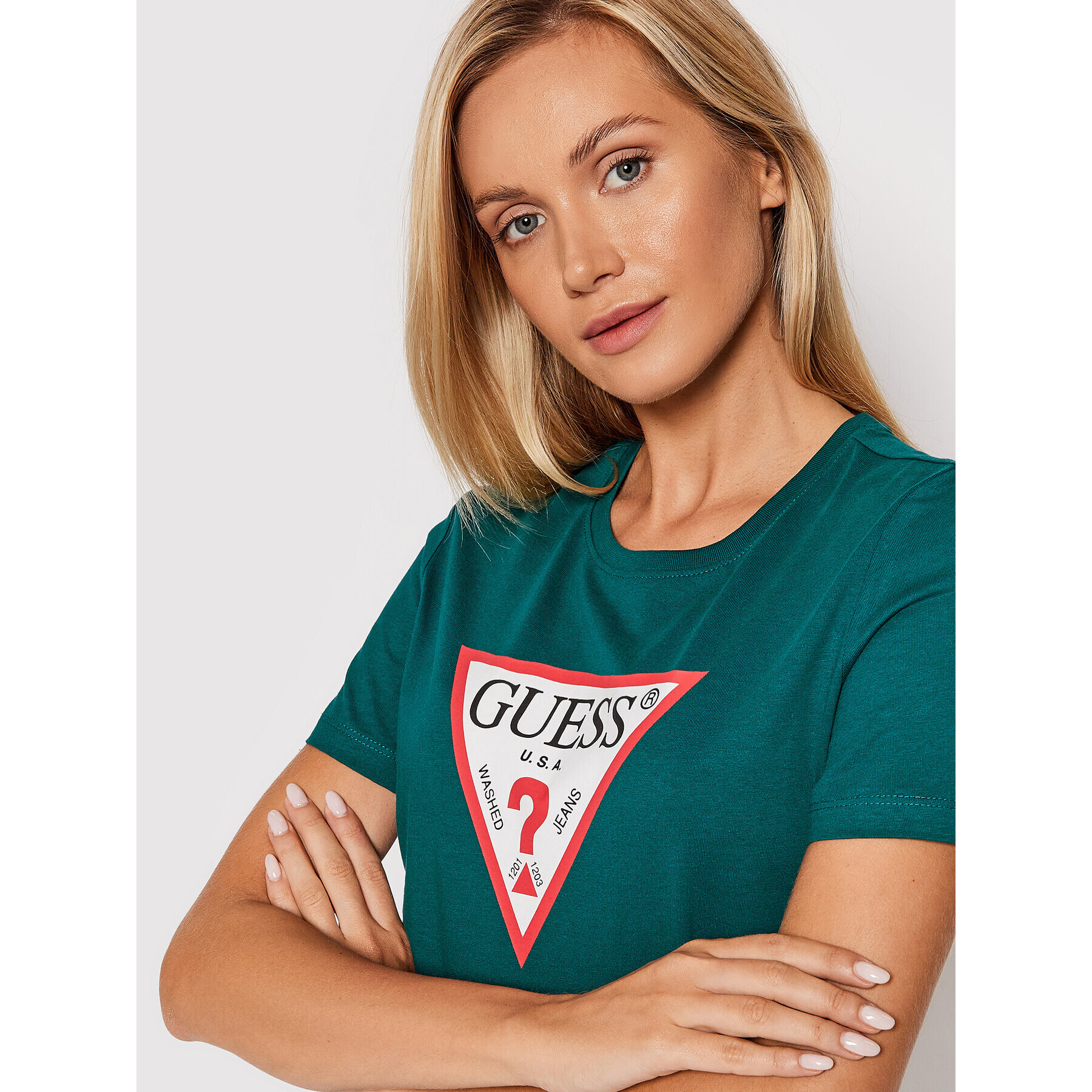 Guess Тишърт Original W1YI1B I3Z11 Зелен Boxy Fit - Pepit.bg