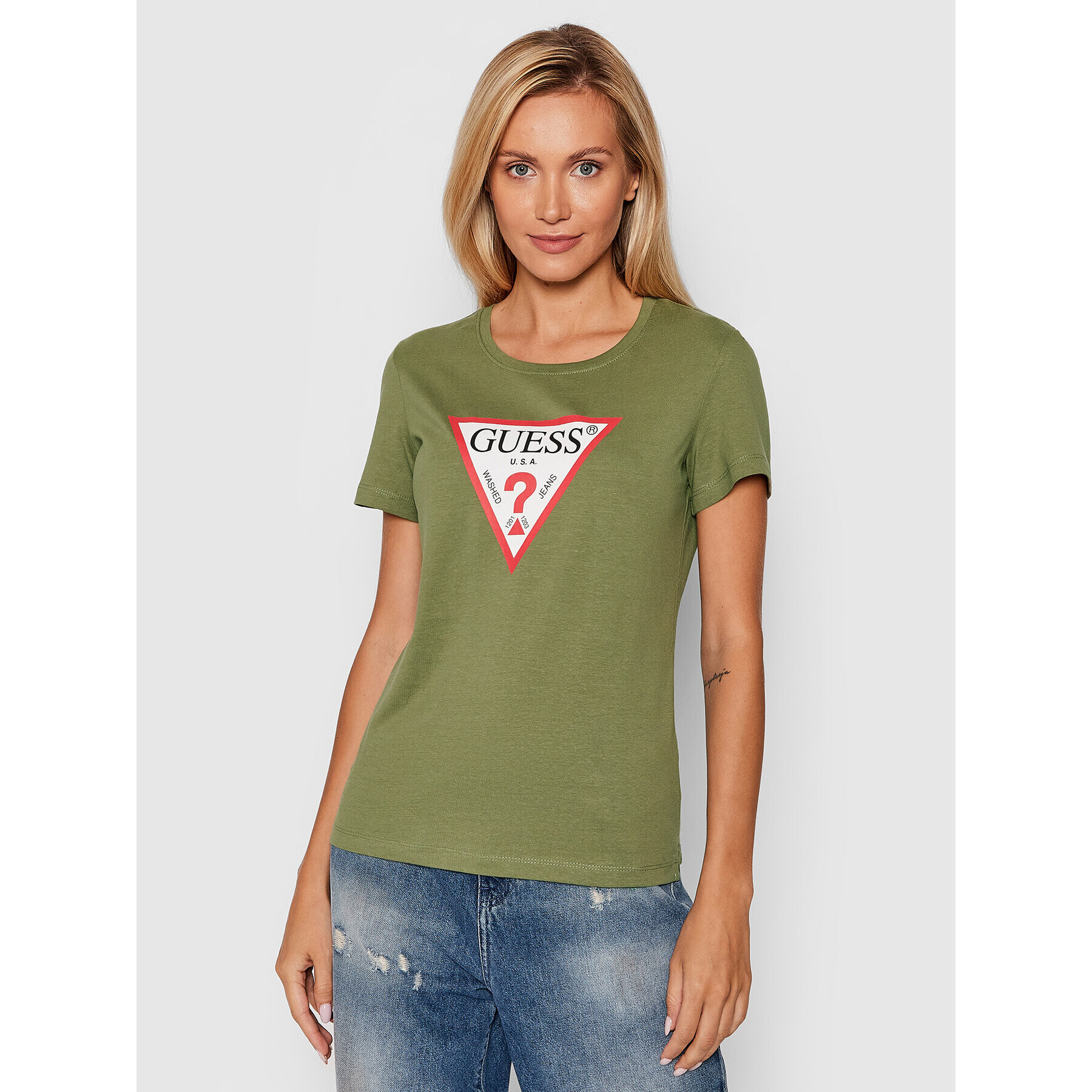 Guess Тишърт Original W1YI1B I3Z11 Зелен Boxy Fit - Pepit.bg