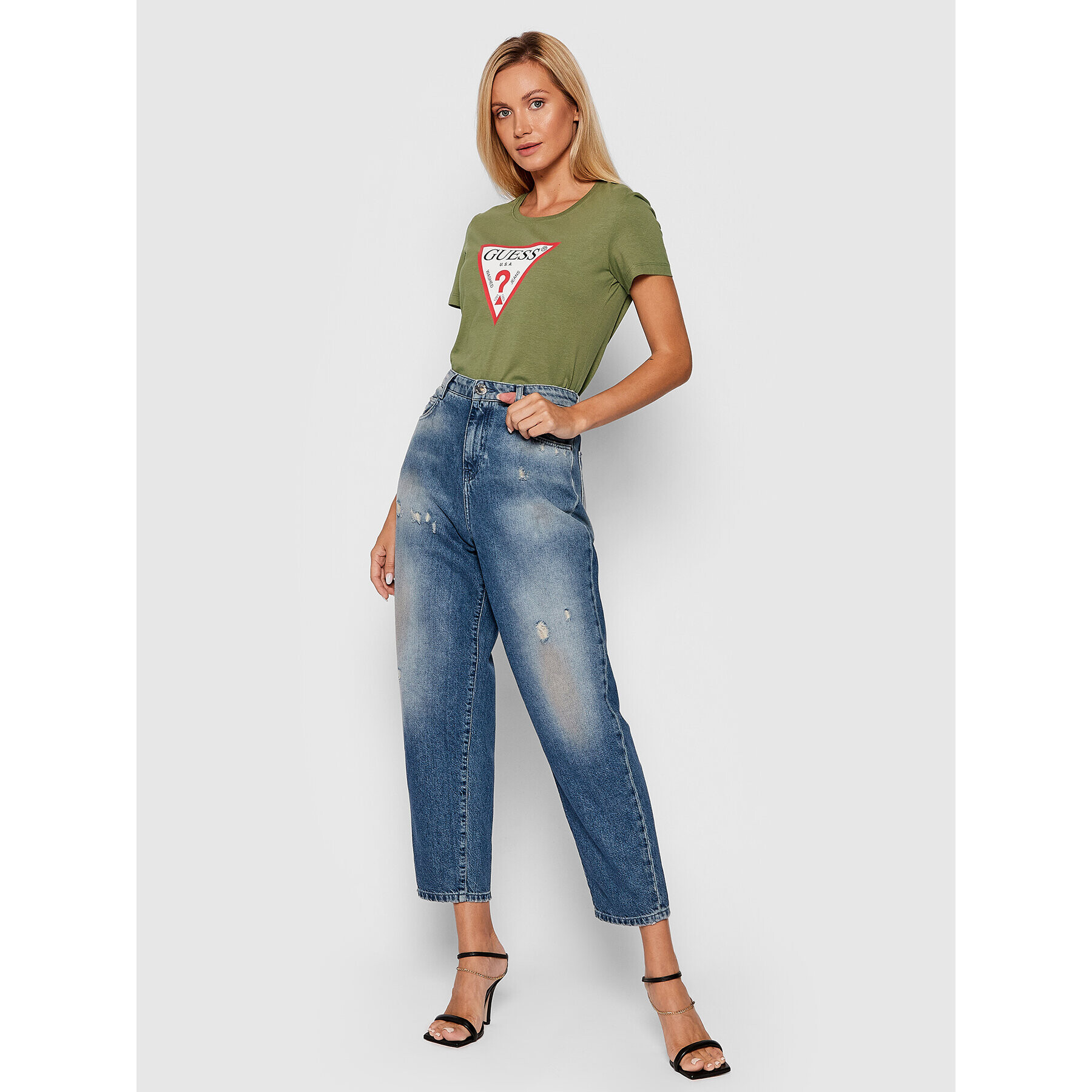 Guess Тишърт Original W1YI1B I3Z11 Зелен Boxy Fit - Pepit.bg