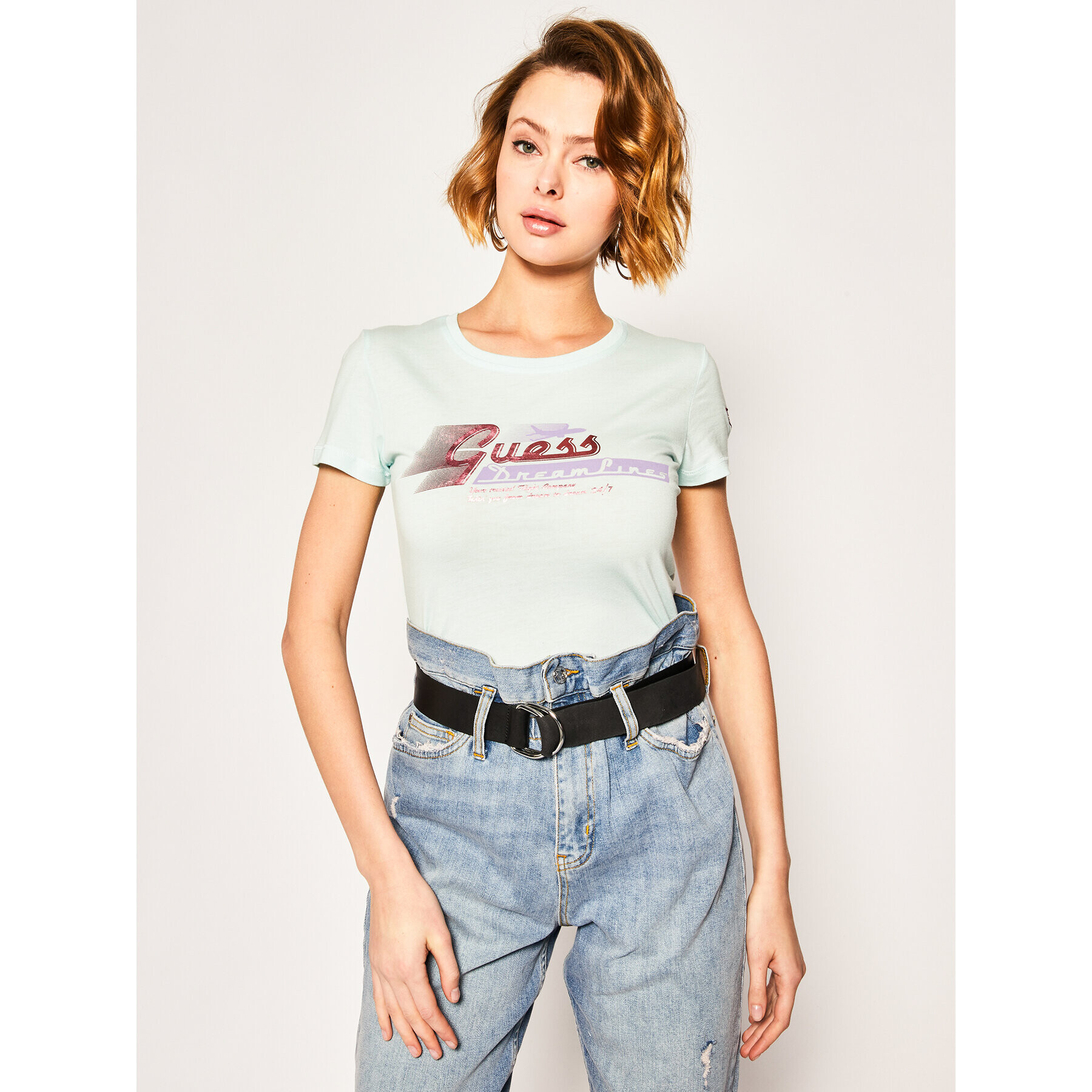 Guess Тишърт Prisca W0GI78 K46D0 Син Regular Fit - Pepit.bg