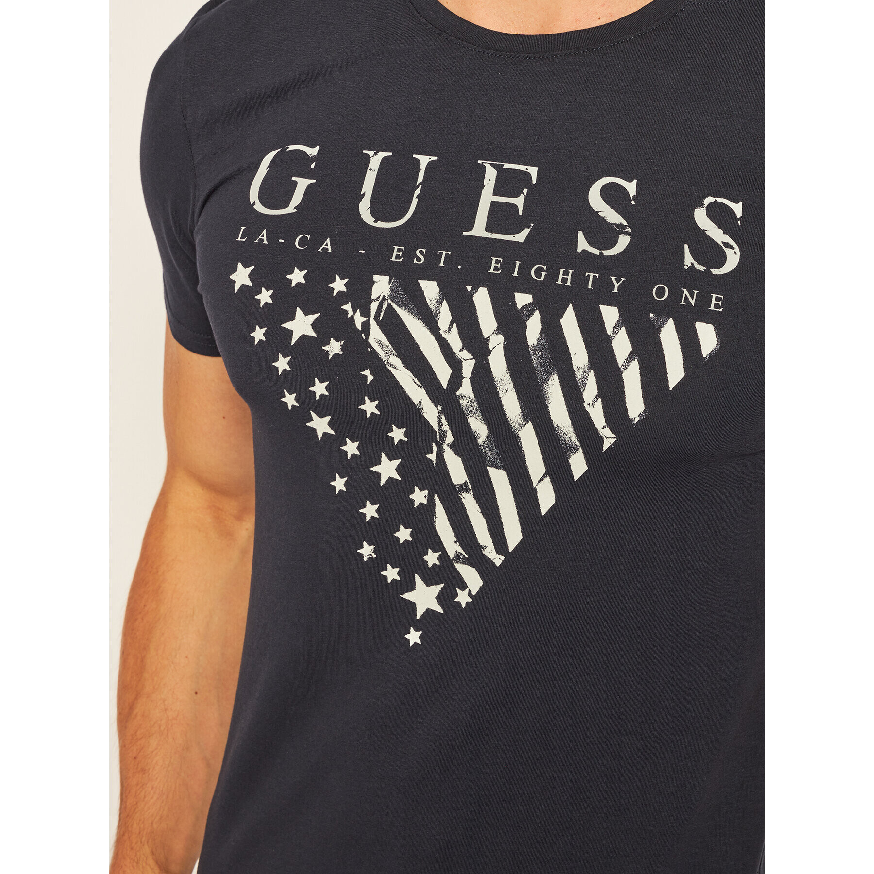 Guess Тишърт Reyn M73I21 J1300 Тъмносин Super Slim Fit - Pepit.bg