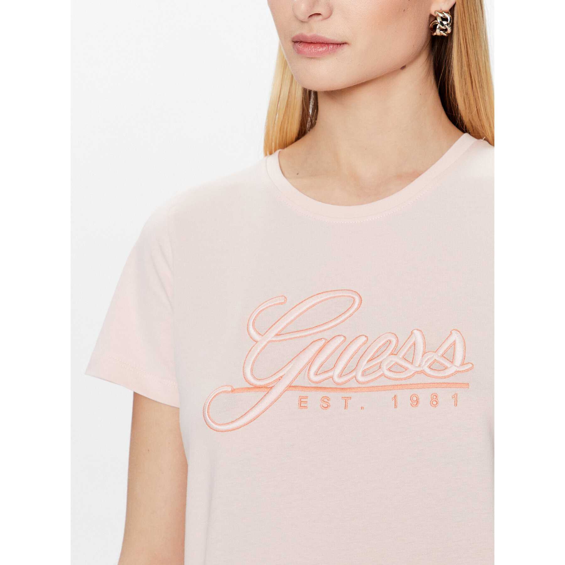 Guess Тишърт Script W3GI36 I3Z14 Розов Regular Fit - Pepit.bg