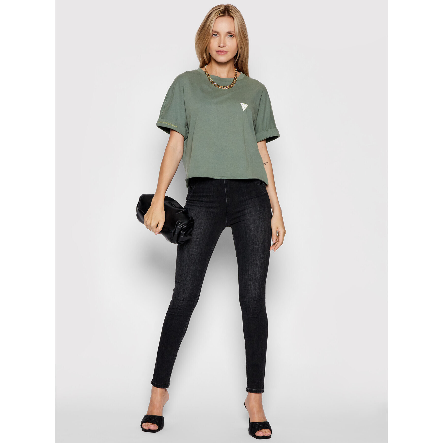 Guess Тишърт Selena W1YI83 I3Z11 Зелен Loose Fit - Pepit.bg
