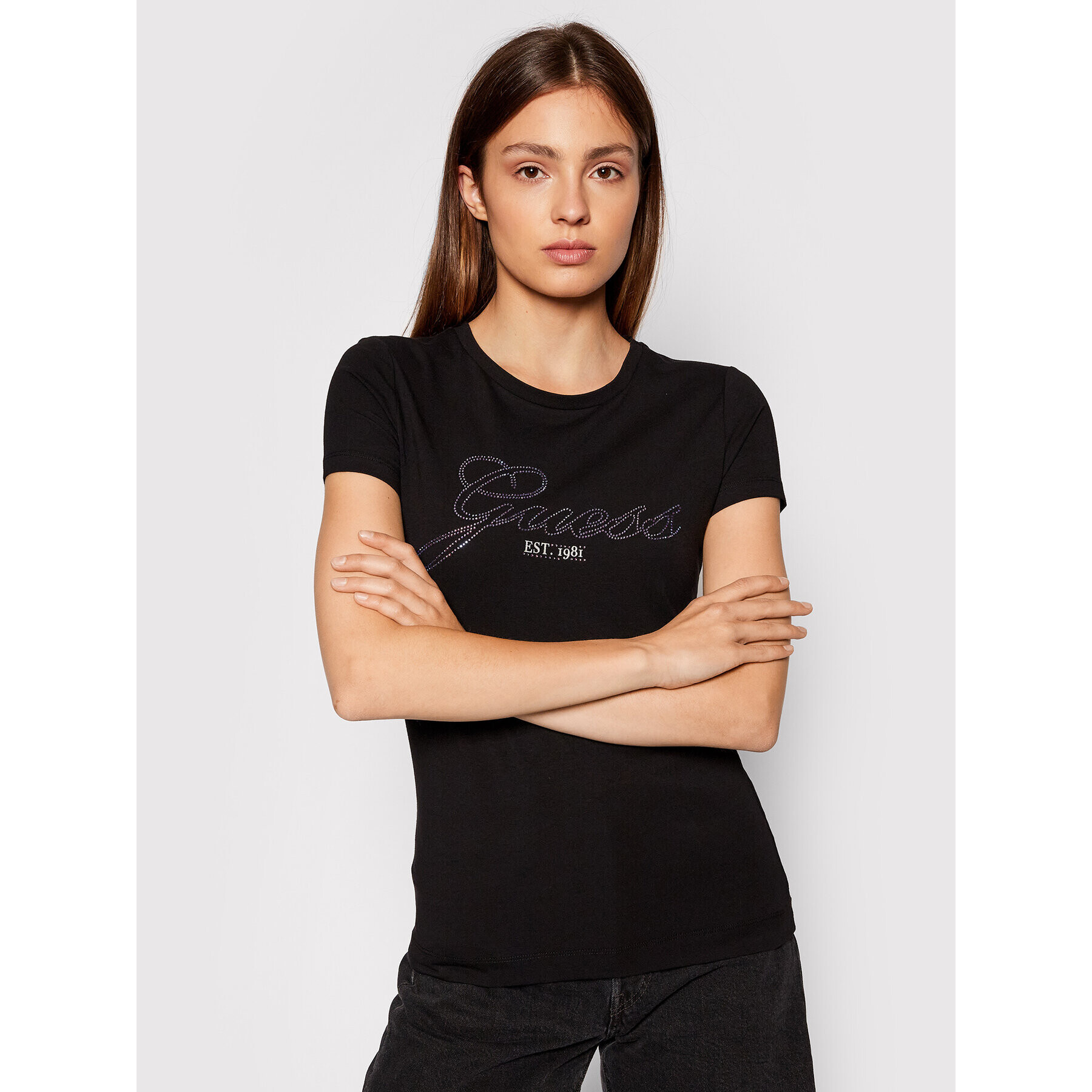 Guess Тишърт Selina W1YI85 J1311 Черен Slim Fit - Pepit.bg