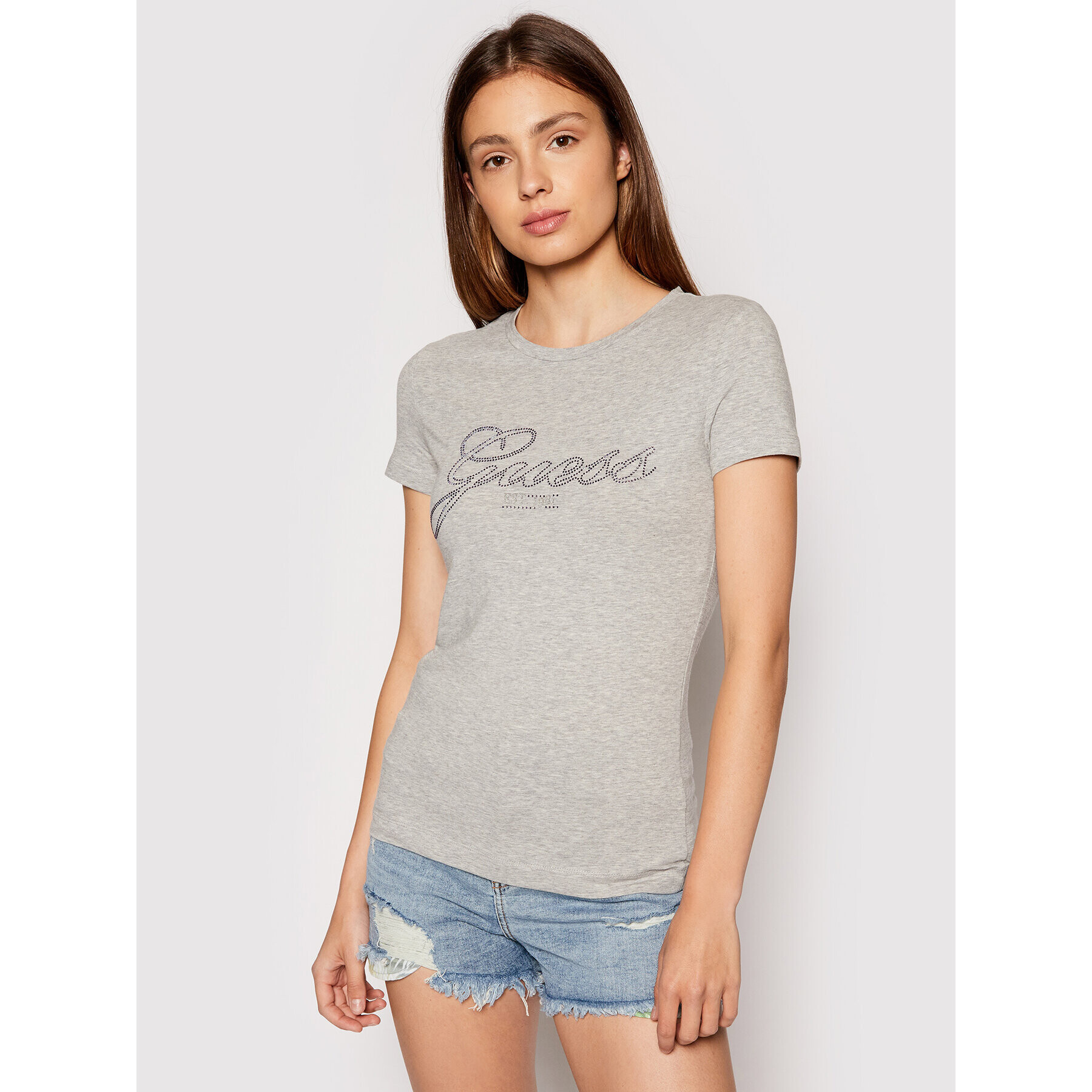 Guess Тишърт Selina W1YI85 J1311 Сив Slim Fit - Pepit.bg
