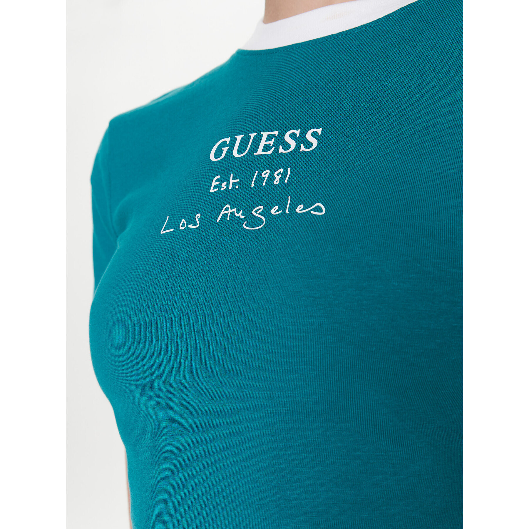 Guess Тишърт Signature V3GI02 KBNW0 Син Slim Fit - Pepit.bg