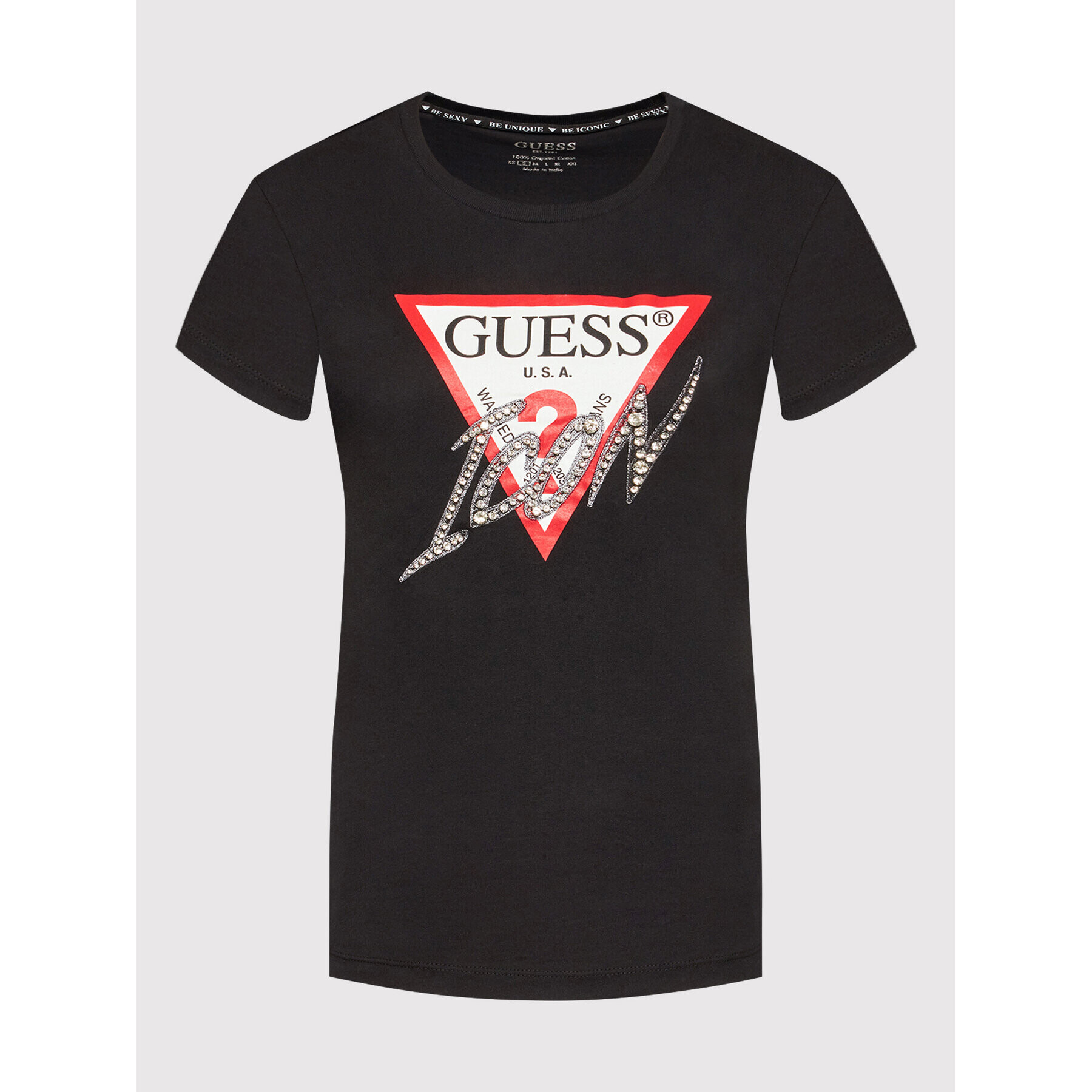 Guess Тишърт Sparkle Icon W2RI07 I3Z11 Черен Regular Fit - Pepit.bg