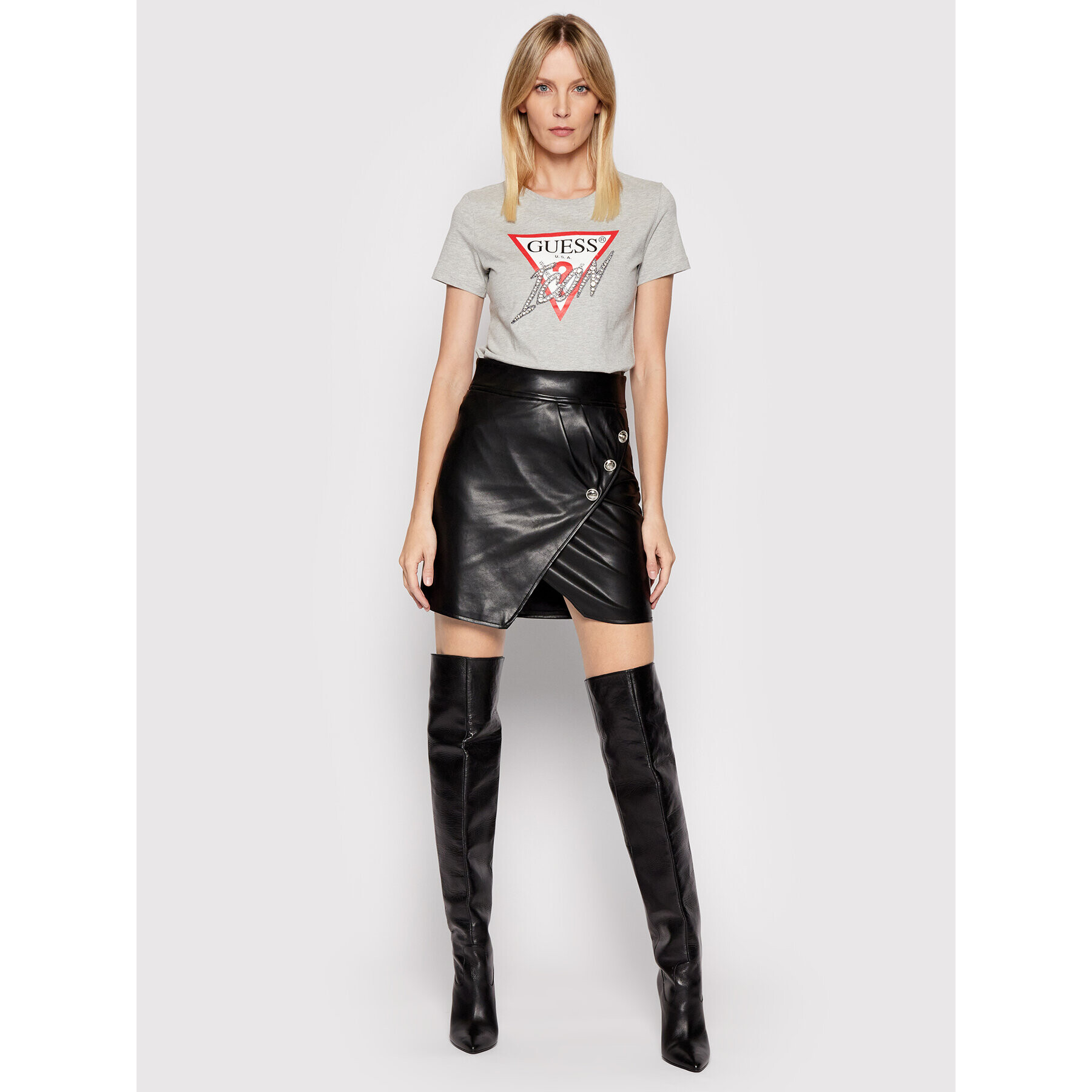Guess Тишърт Sparkle Icon W2RI07 I3Z11 Сив Regular Fit - Pepit.bg