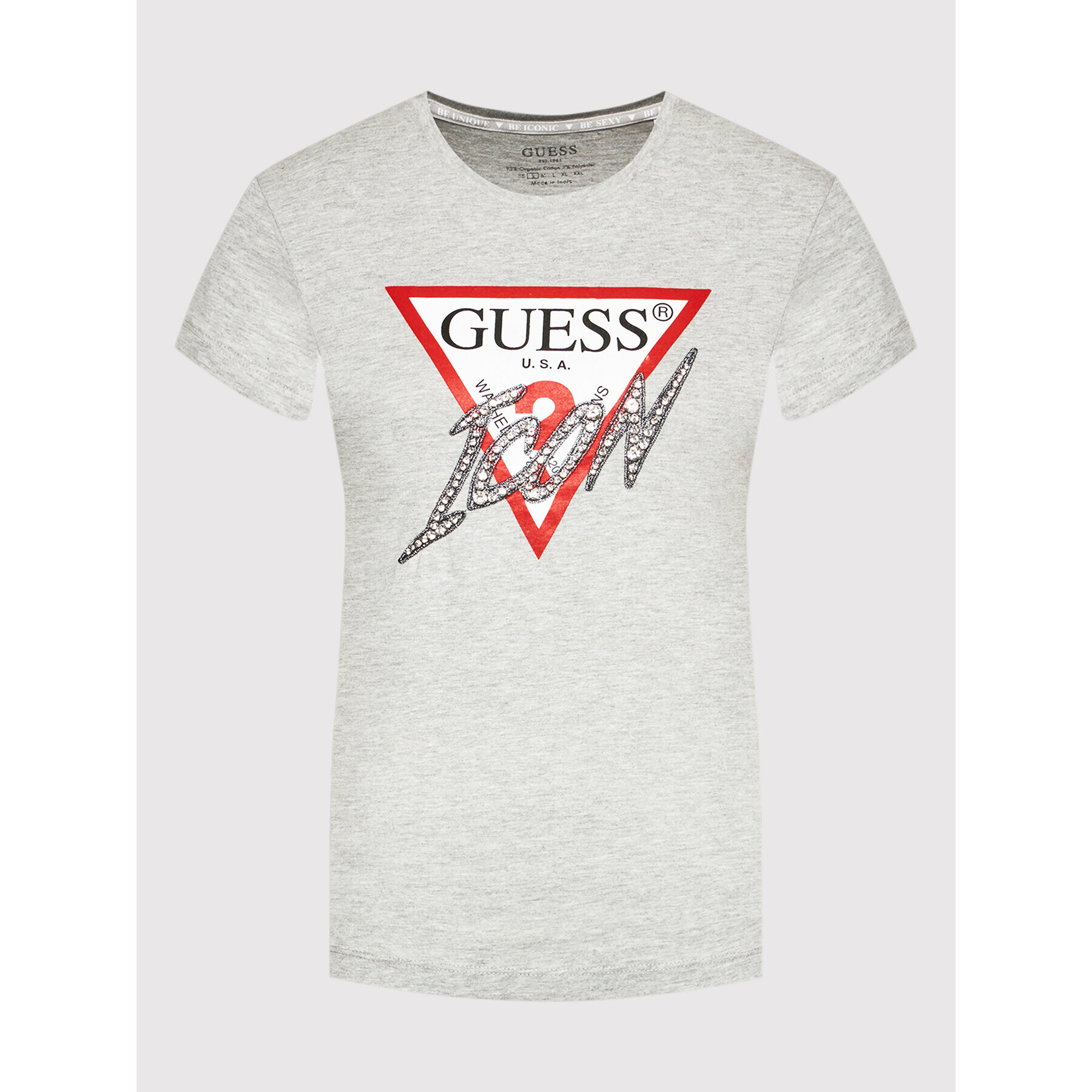 Guess Тишърт Sparkle Icon W2RI07 I3Z11 Сив Regular Fit - Pepit.bg