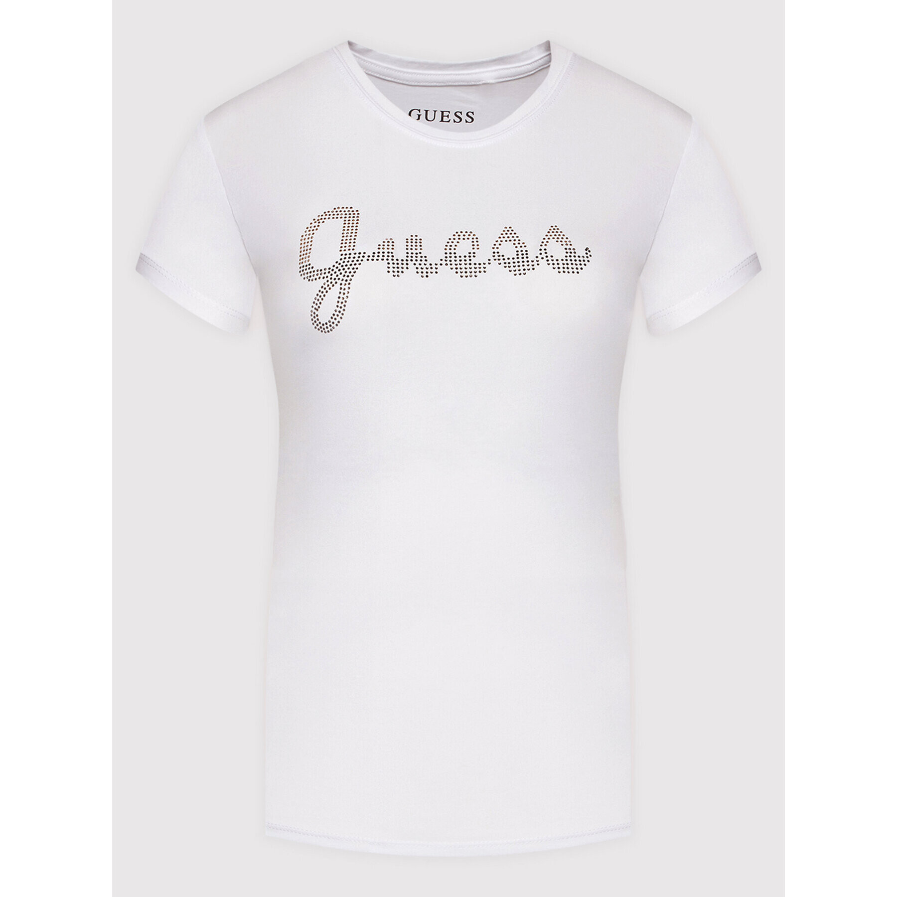 Guess Тишърт Split Script Logo W1BI22 KAKZ1 Бял Slim Fit - Pepit.bg