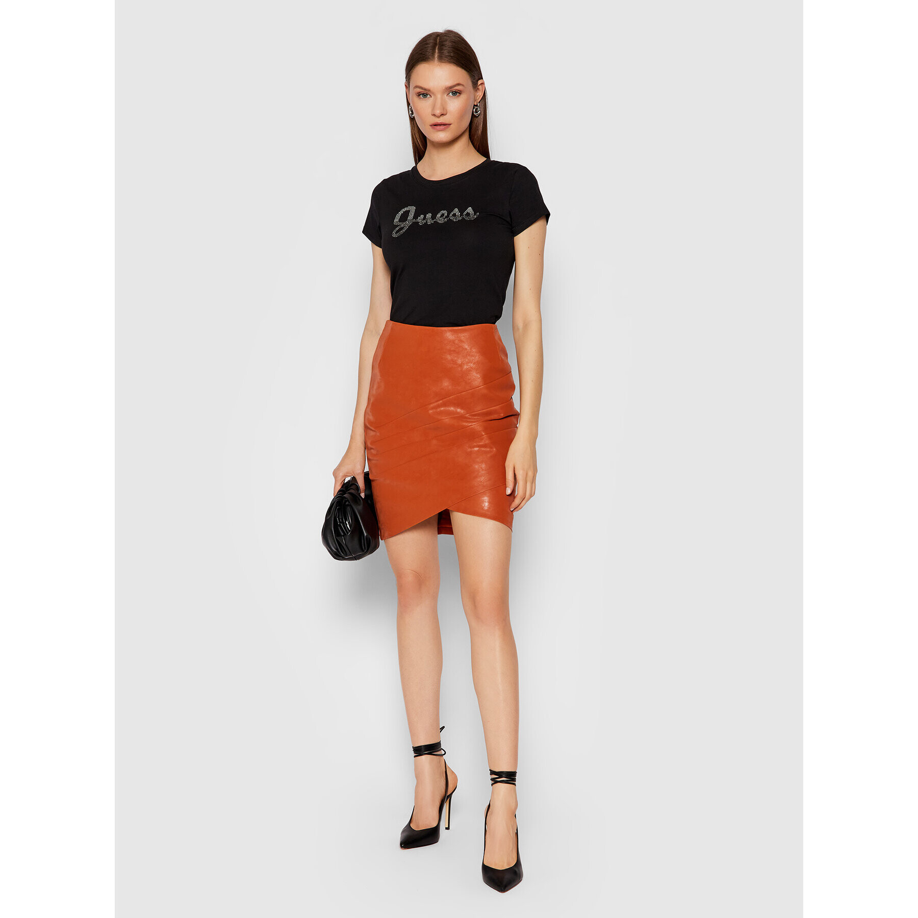 Guess Тишърт Split Script Logo W1BI22 KAKZ1 Черен Slim Fit - Pepit.bg
