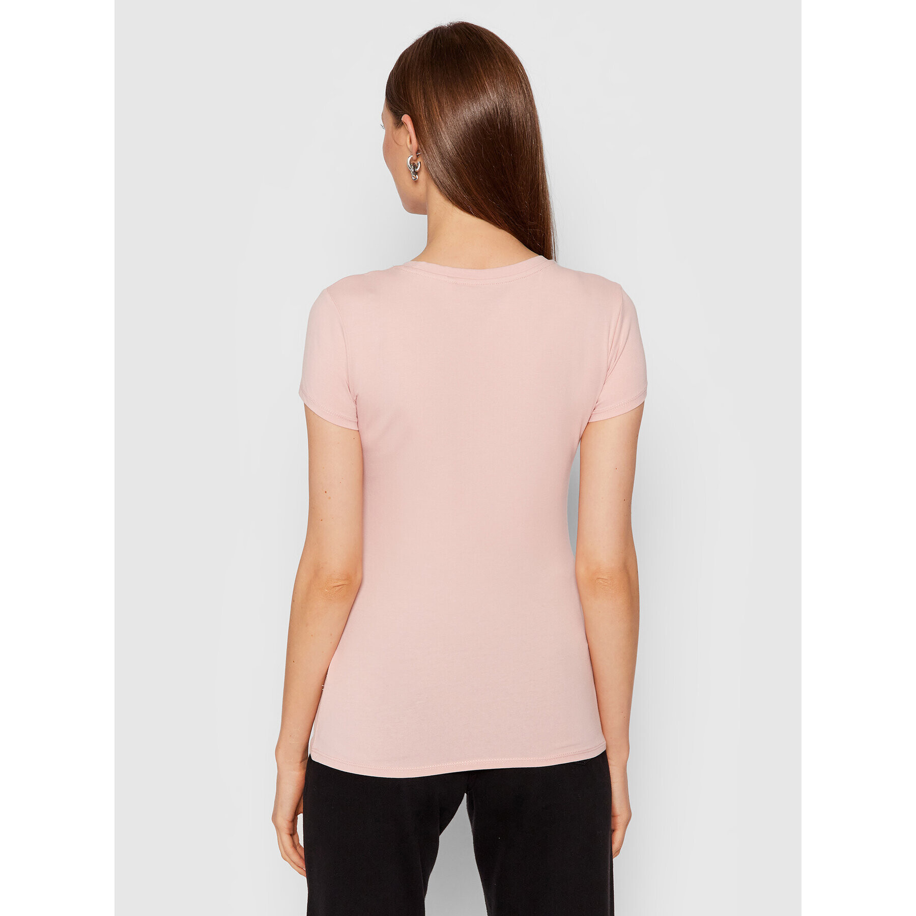 Guess Тишърт Split Script Logo W1BI22 KAKZ1 Розов Slim Fit - Pepit.bg