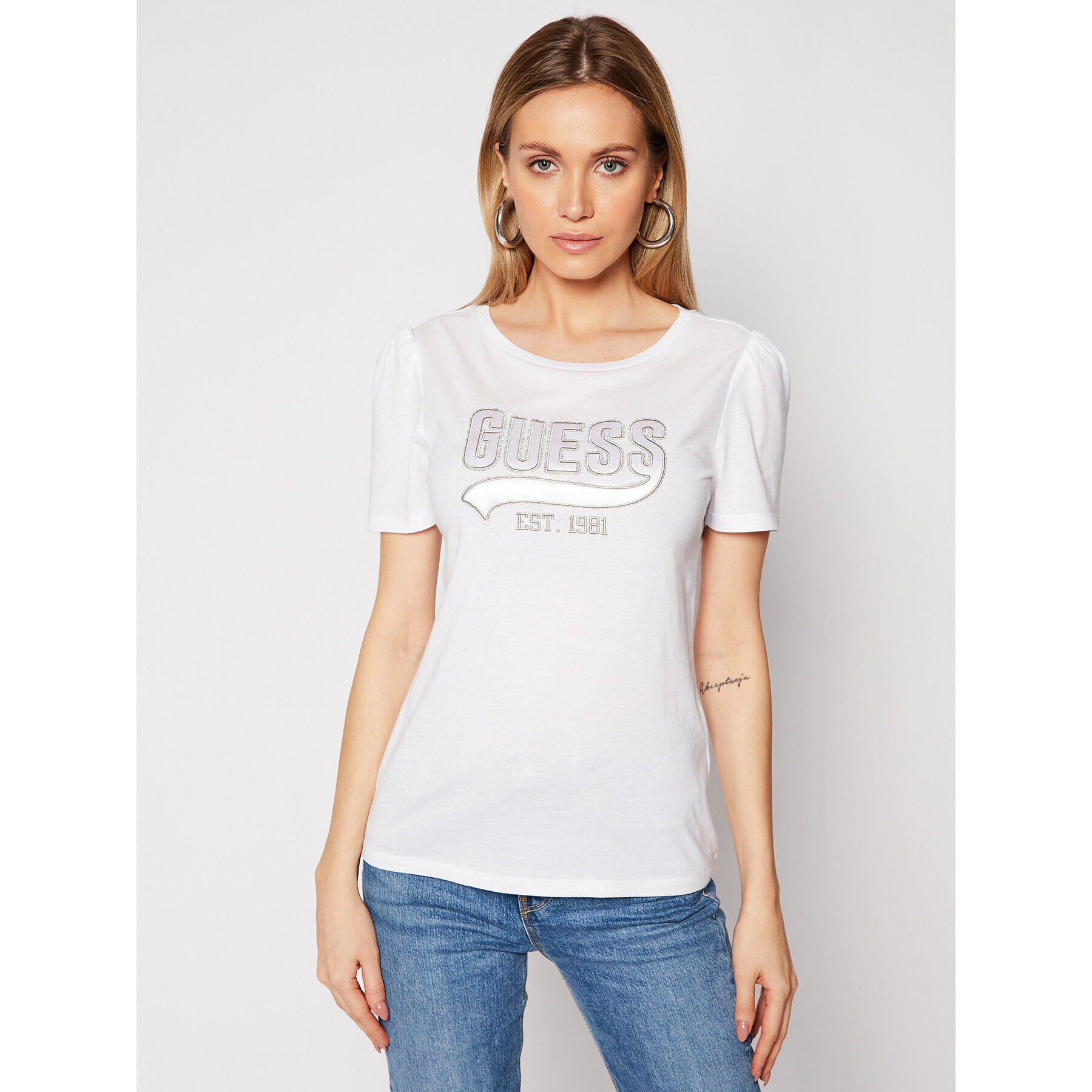 Guess Тишърт Ss Cn Marisol W1GI0H K46D0 Бял Regular Fit - Pepit.bg