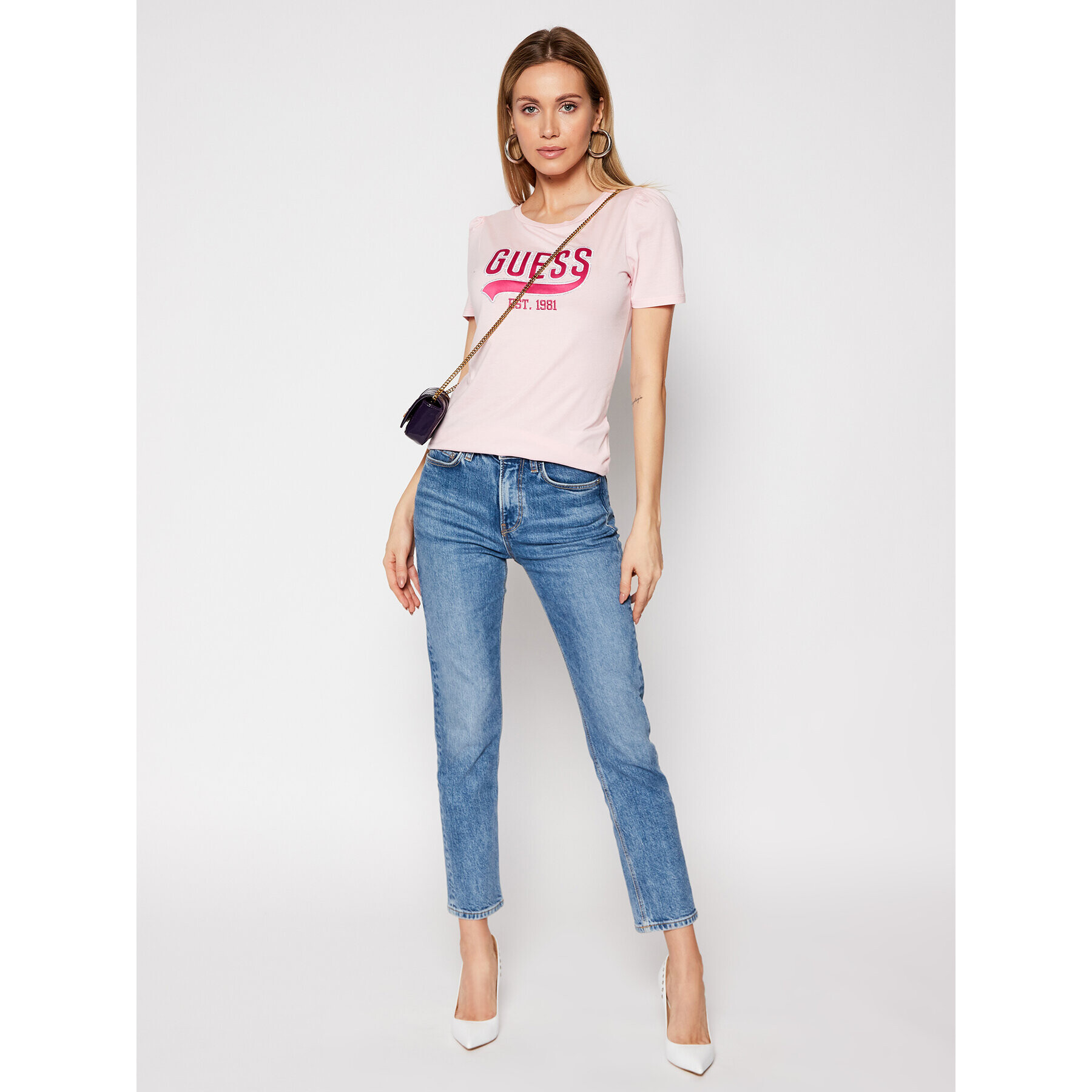 Guess Тишърт Ss Cn Marisol W1GI0H K46D0 Розов Regular Fit - Pepit.bg