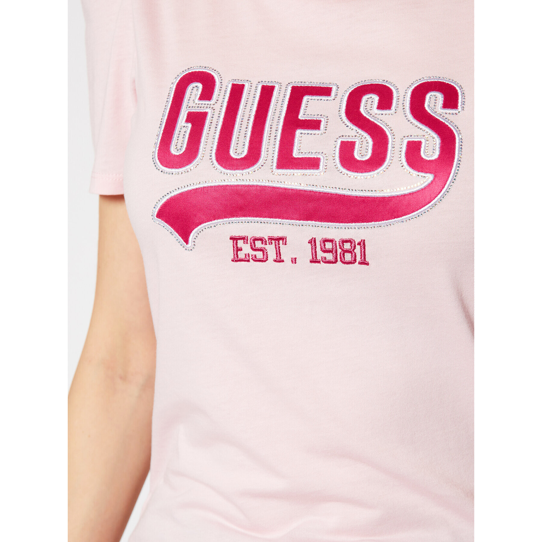 Guess Тишърт Ss Cn Marisol W1GI0H K46D0 Розов Regular Fit - Pepit.bg