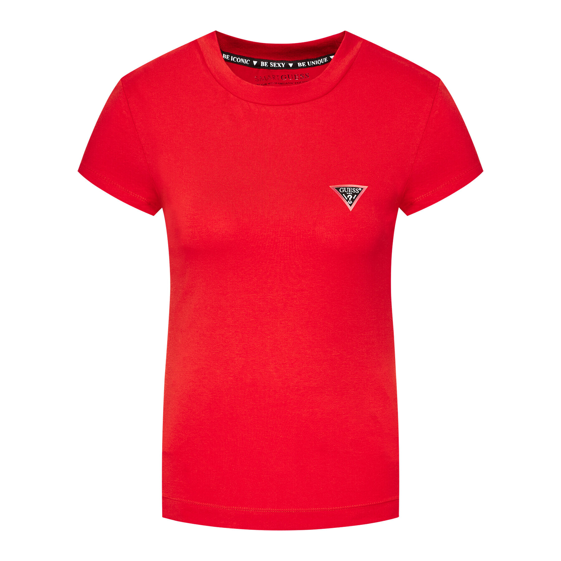 Guess Тишърт Ss Cn Mini Triangle W1RI04 J1311 Червен Slim Fit - Pepit.bg