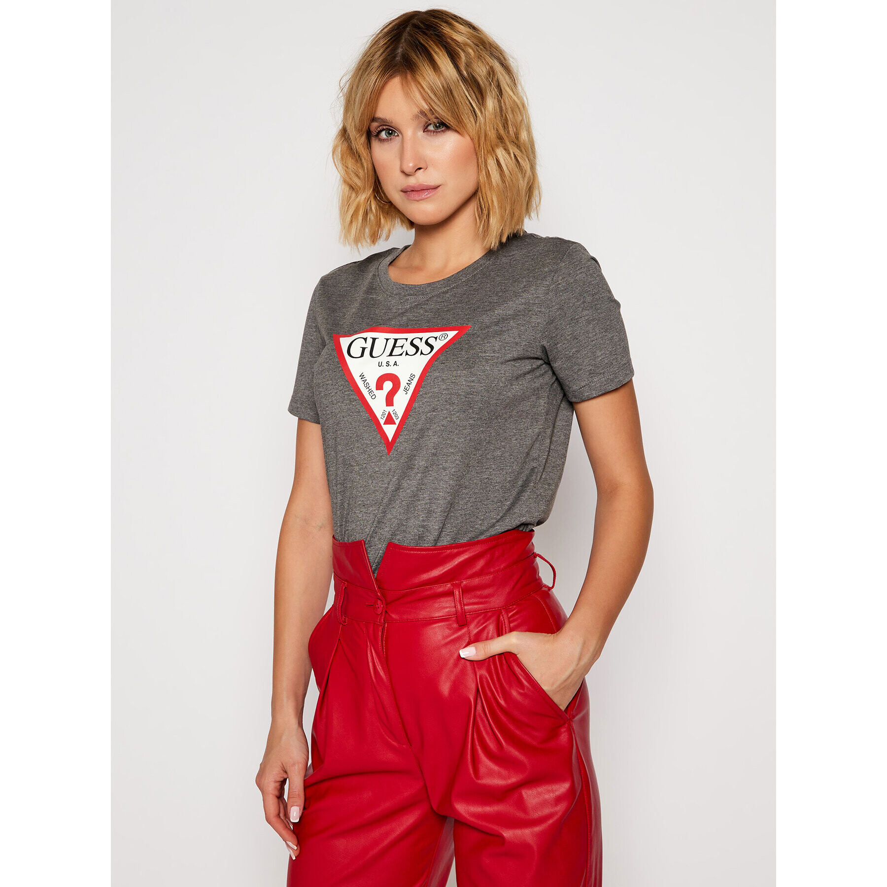 Guess Тишърт Original W0BI25 I3Z11 Сив Regular Fit - Pepit.bg