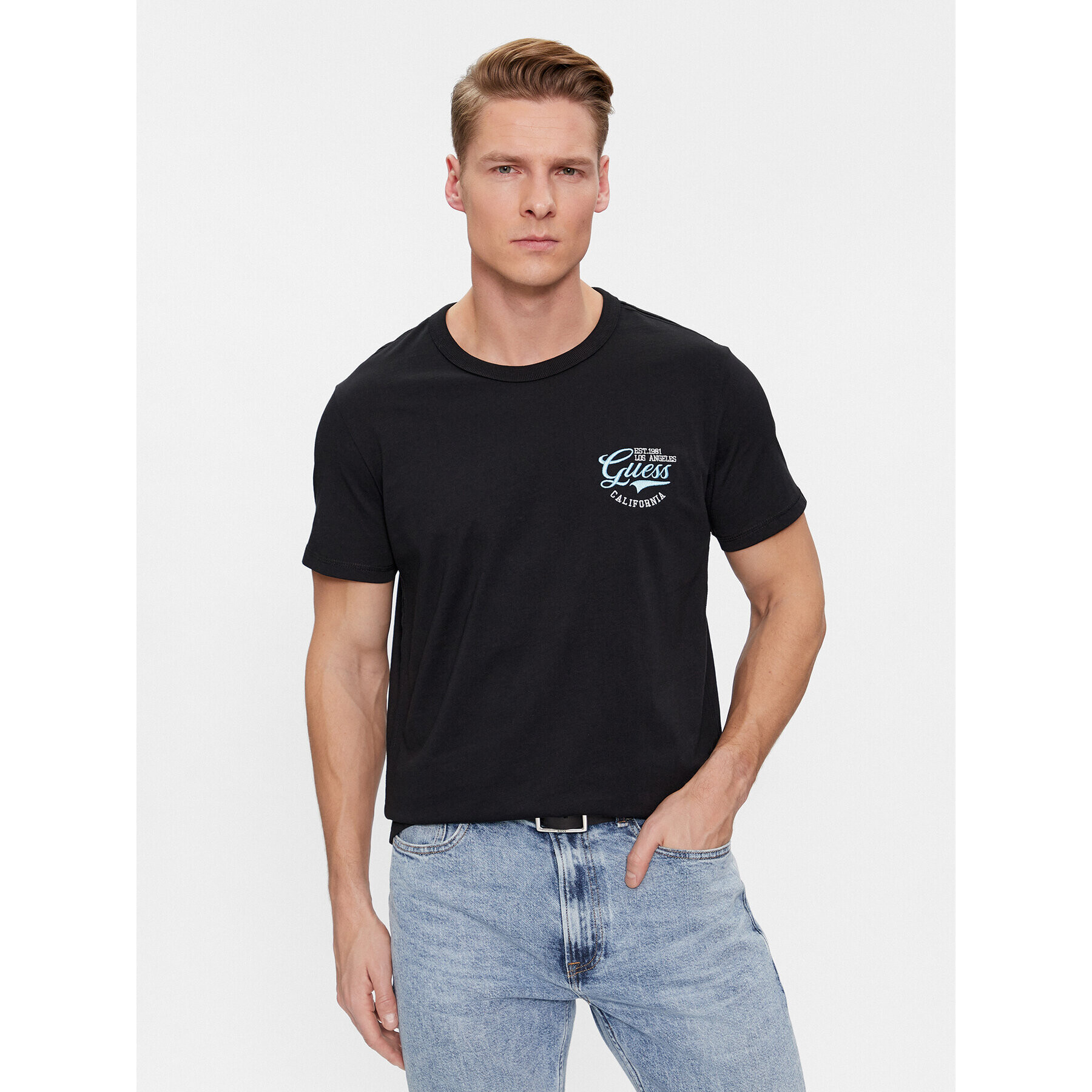 Guess Тишърт Ss Cn Planisph M4RI11 I3Z14 Черен Regular Fit - Pepit.bg