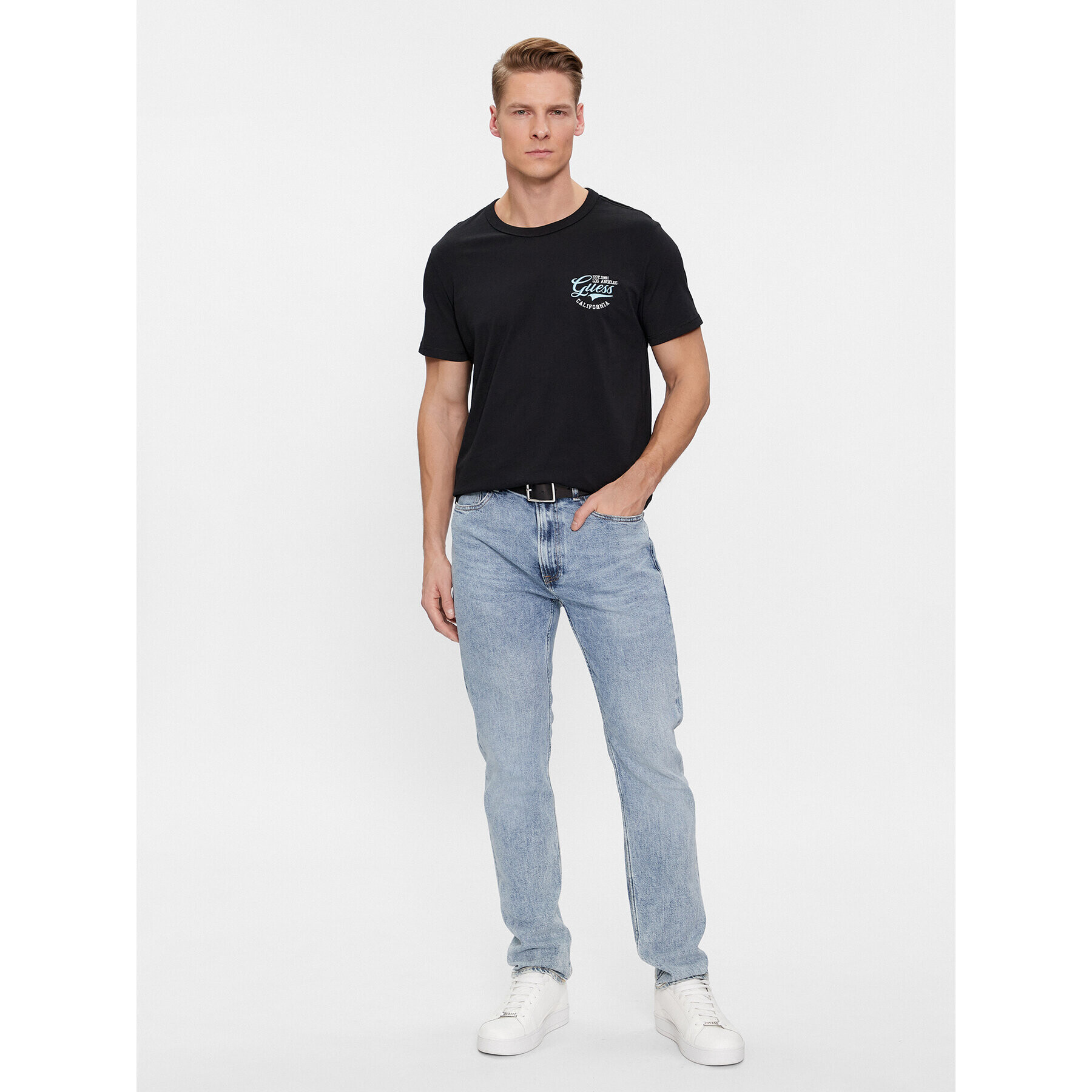 Guess Тишърт Ss Cn Planisph M4RI11 I3Z14 Черен Regular Fit - Pepit.bg