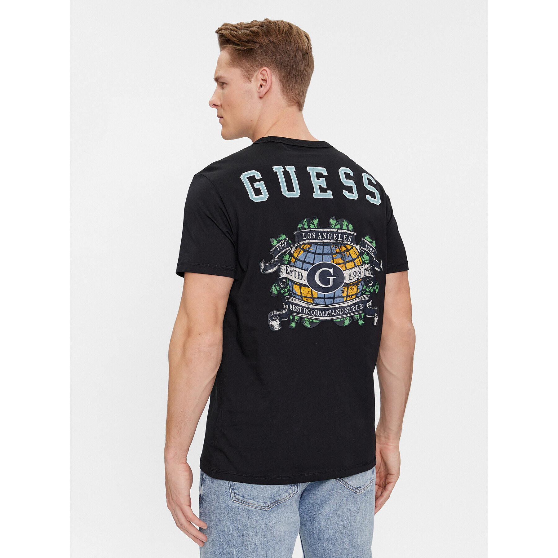 Guess Тишърт Ss Cn Planisph M4RI11 I3Z14 Черен Regular Fit - Pepit.bg