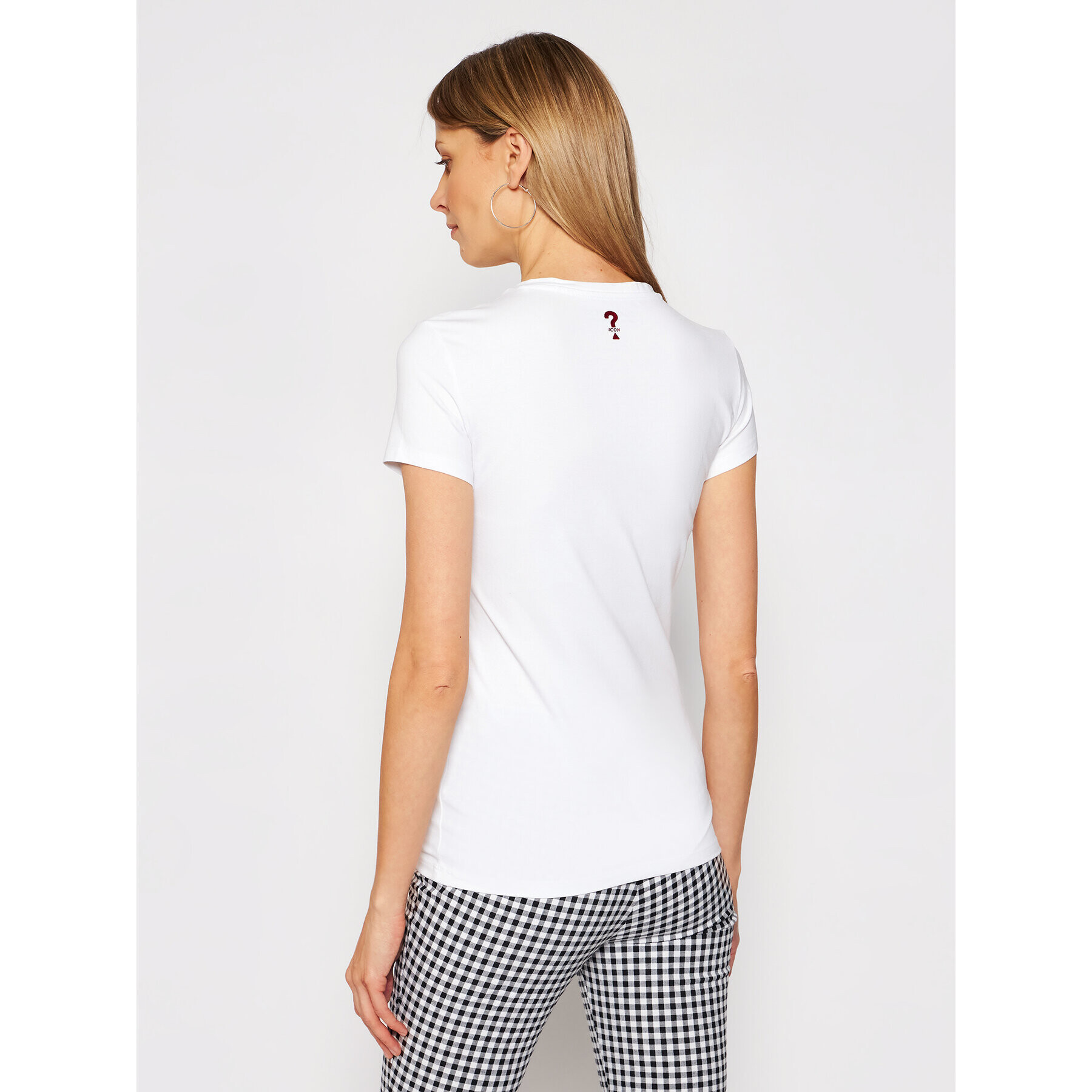 Guess Тишърт Ss Vn Mini Triangle W1GI17 J1311 Бял Slim Fit - Pepit.bg