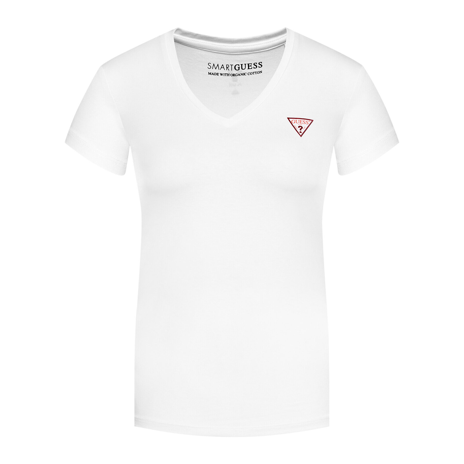 Guess Тишърт Ss Vn Mini Triangle W1GI17 J1311 Бял Slim Fit - Pepit.bg