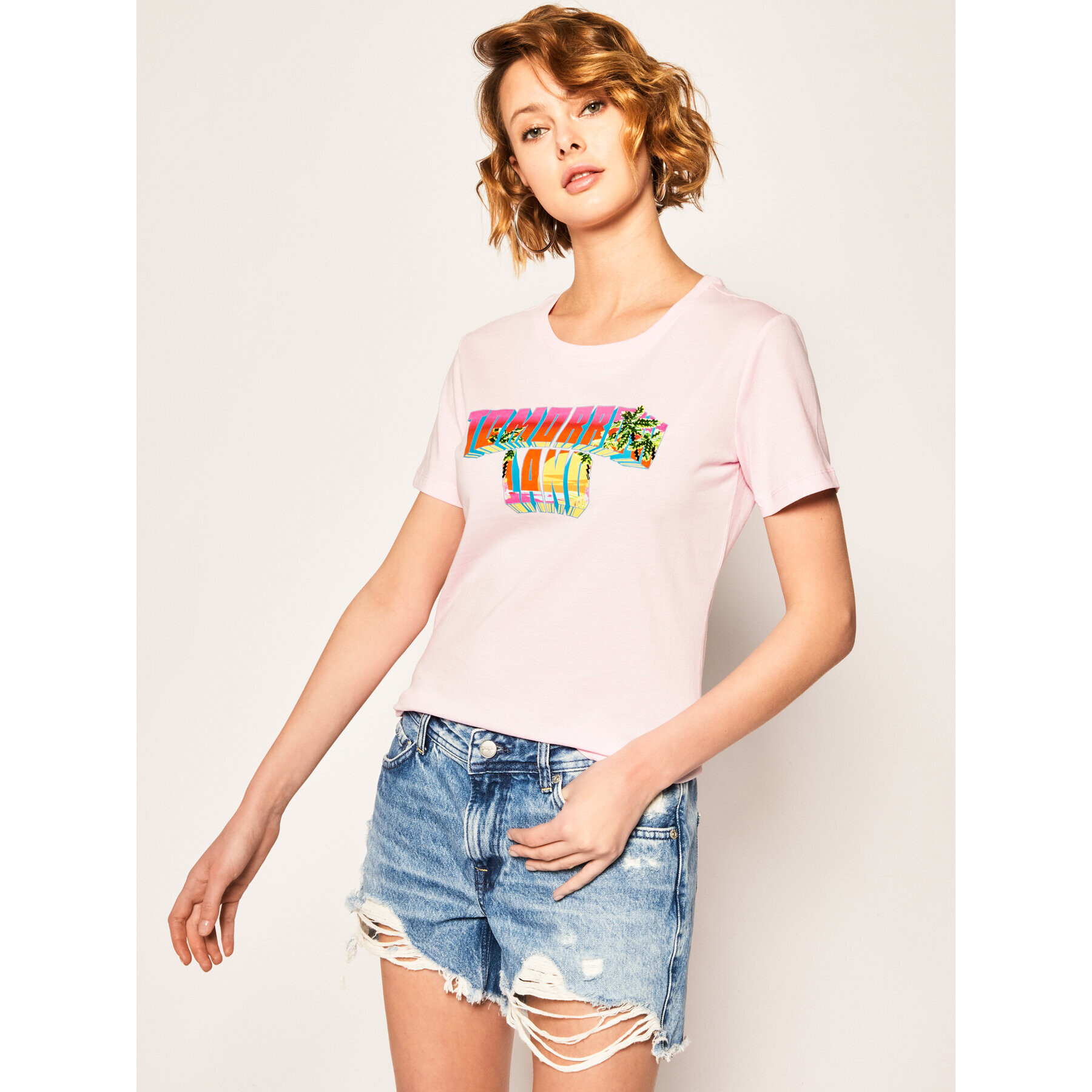 Guess Тишърт Tessa W0GI0K JA900 Розов Regular Fit - Pepit.bg