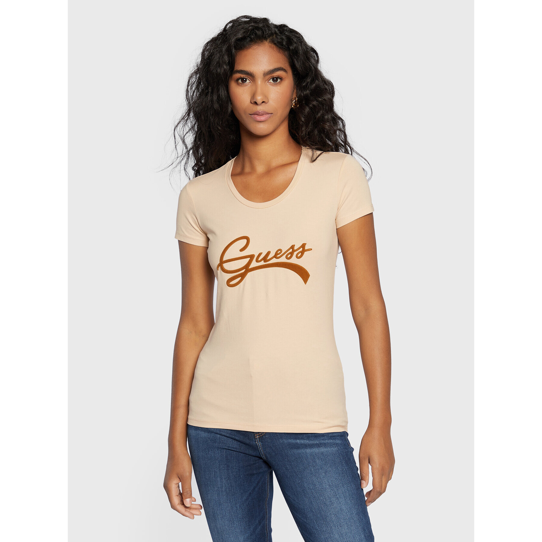 Guess Тишърт Tinca W2BI66 J1311 Бежов Regular Fit - Pepit.bg
