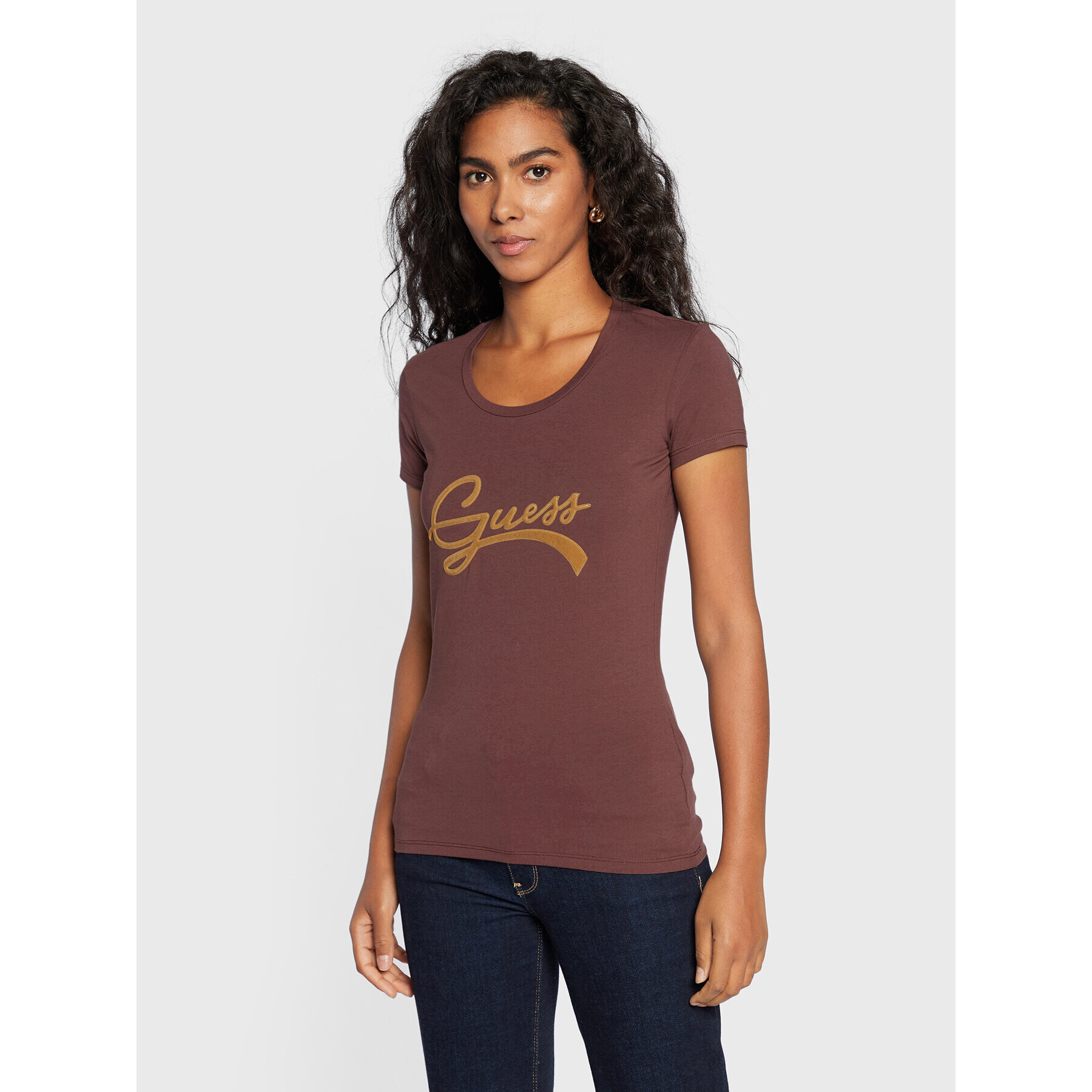 Guess Тишърт Tinca W2BI66 J1311 Кафяв Regular Fit - Pepit.bg