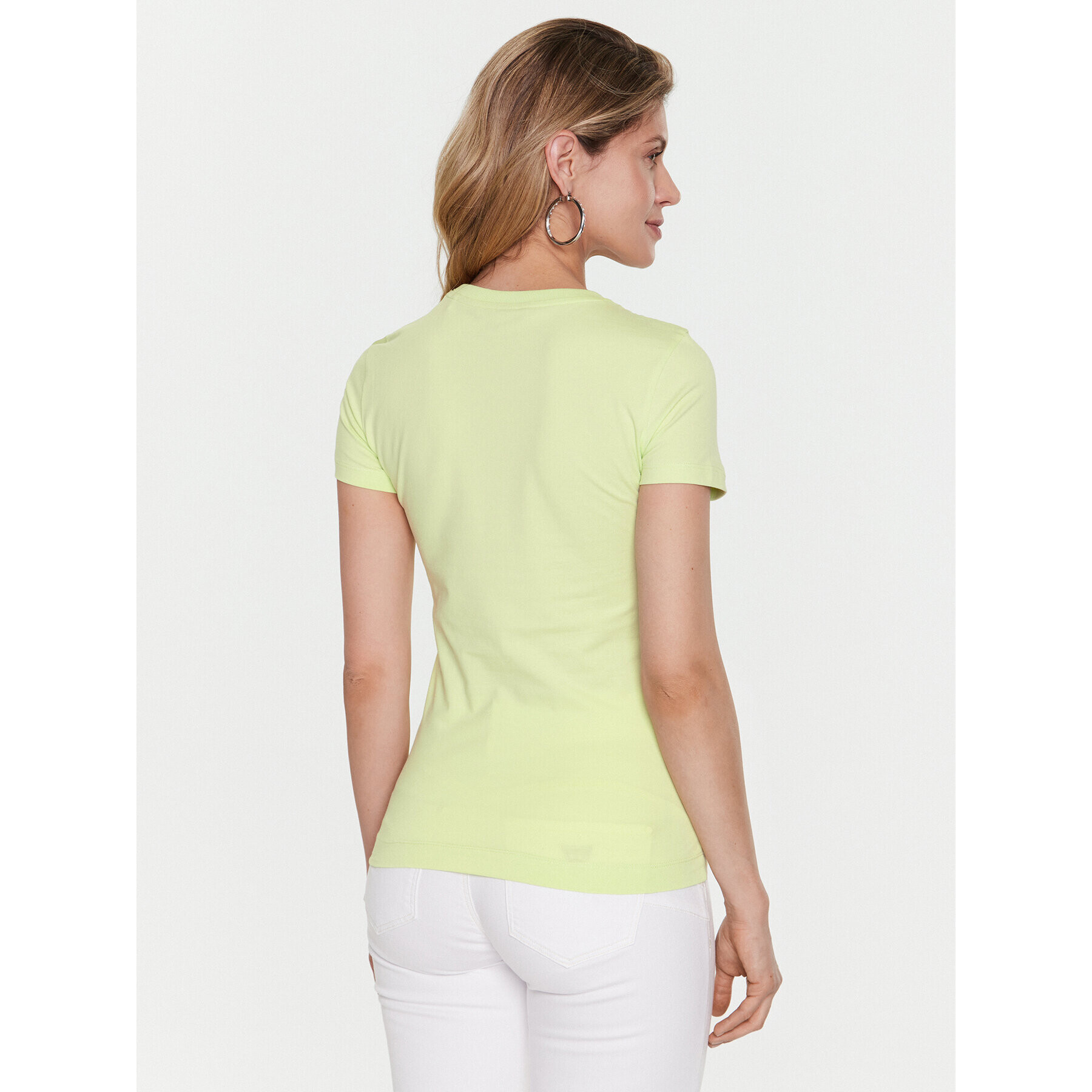 Guess Тишърт Triangle Flowers W3GI41 J1314 Зелен Slim Fit - Pepit.bg