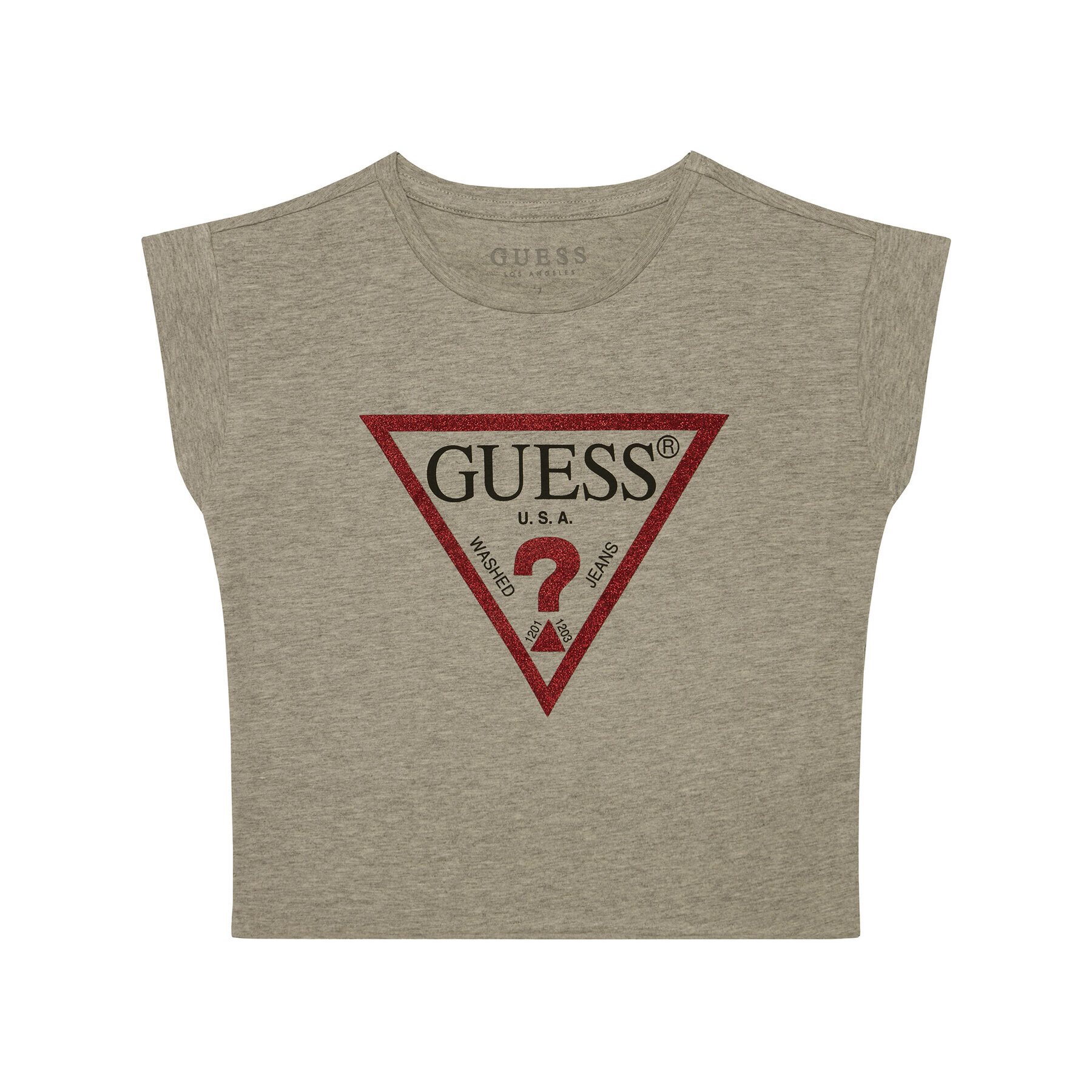 Guess Тишърт Triangle Logo J81I15 J1300 Сив Regular Fit - Pepit.bg