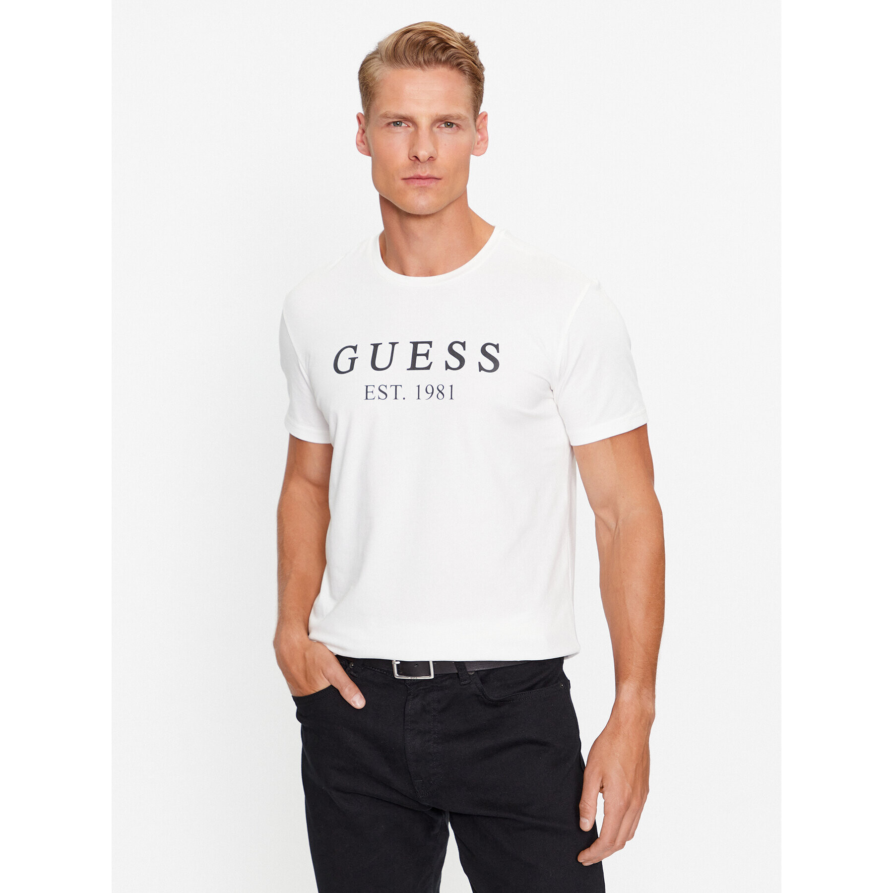 Guess Тишърт U3BI22 K6YW0 Бял Regular Fit - Pepit.bg