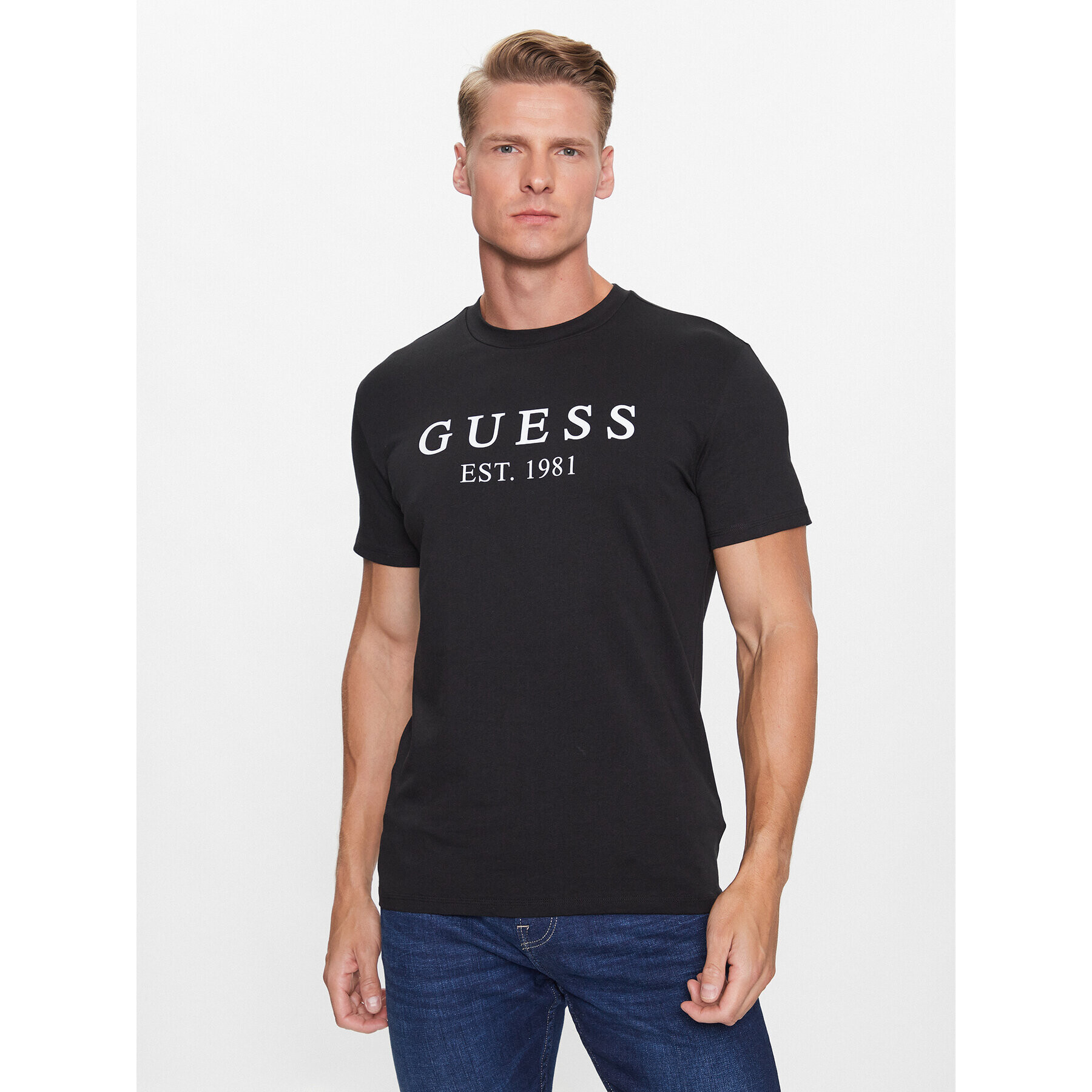 Guess Тишърт U3YI00 K6YW0 Черен Regular Fit - Pepit.bg