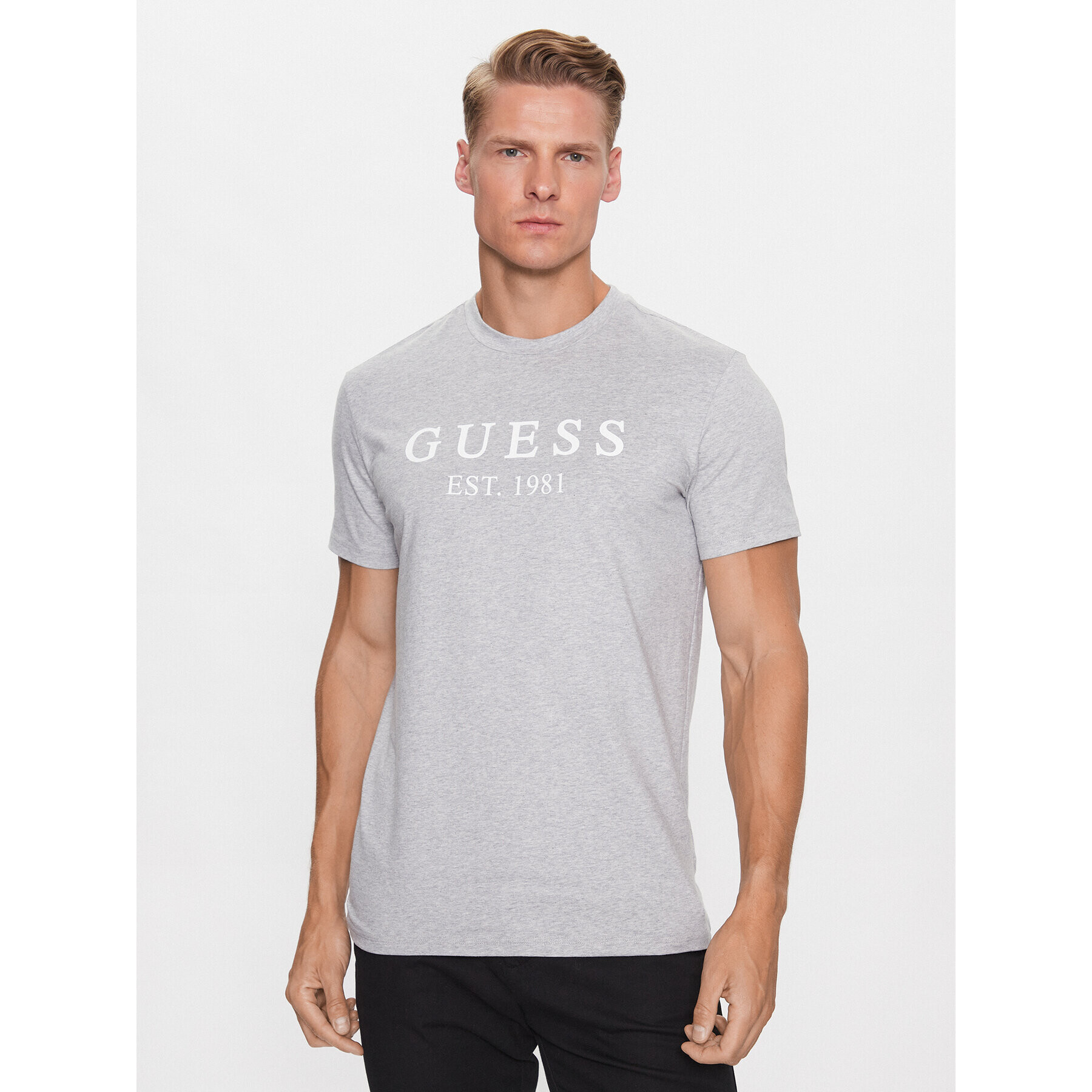 Guess Тишърт U3YI00 K6YW0 Сив Regular Fit - Pepit.bg