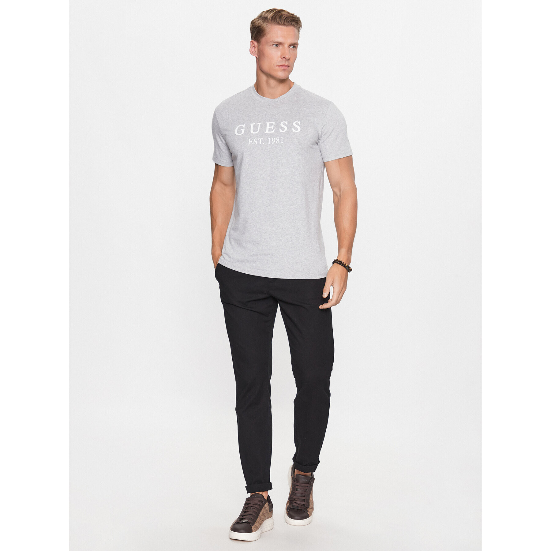 Guess Тишърт U3YI00 K6YW0 Сив Regular Fit - Pepit.bg