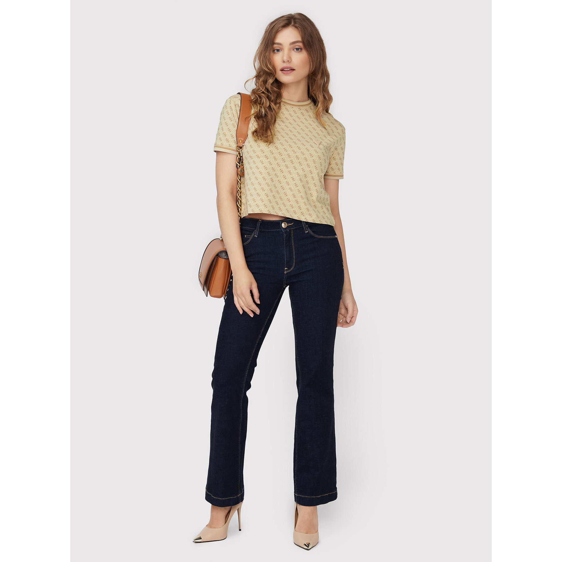 Guess Тишърт V2BI11 J1314 Бежов Relaxed Fit - Pepit.bg