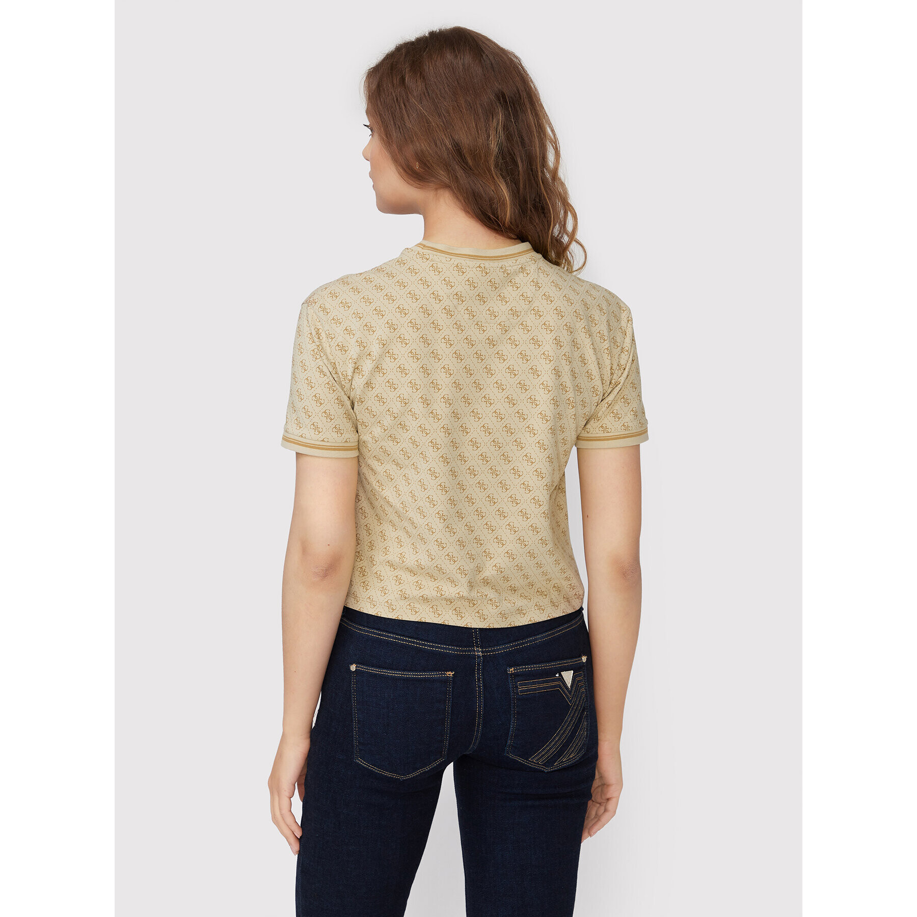 Guess Тишърт V2BI11 J1314 Бежов Relaxed Fit - Pepit.bg