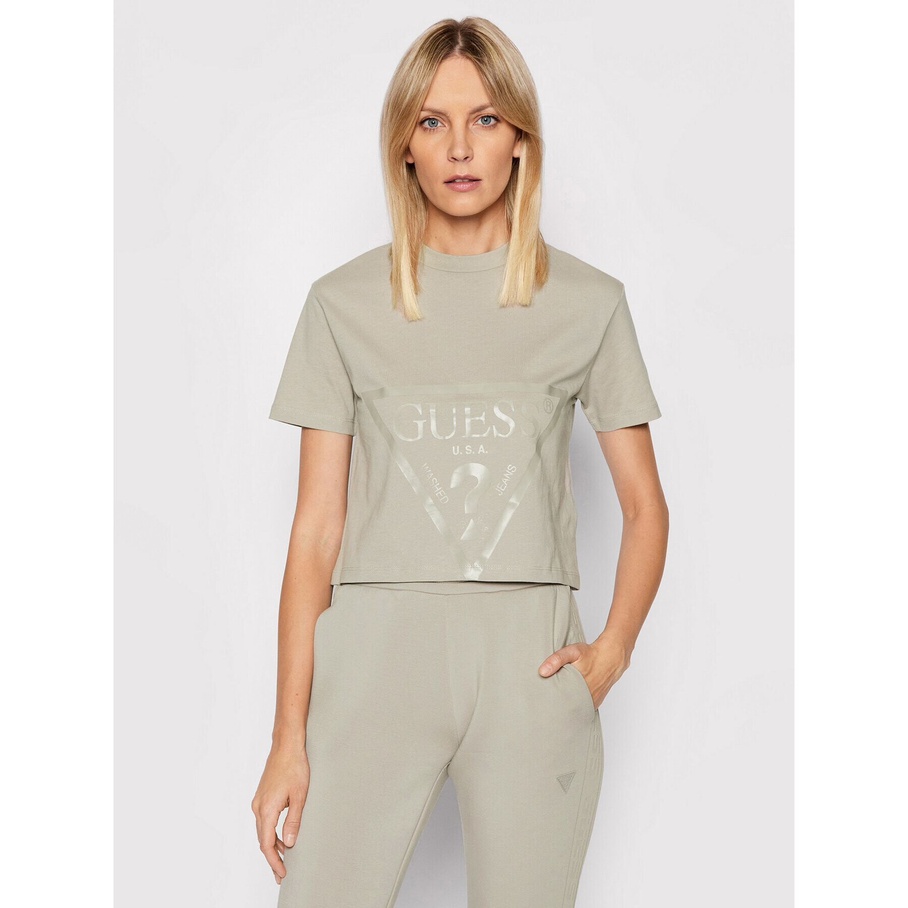 Guess Тишърт V2RI00 K8HM0 Бежов Relaxed Fit - Pepit.bg