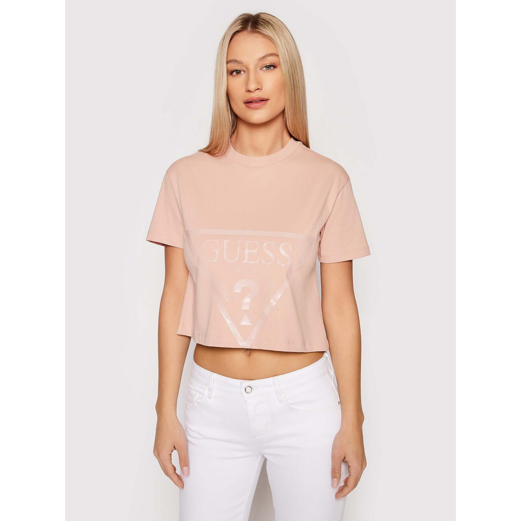 Guess Тишърт V2RI00 K8HM0 Розов Relaxed Fit - Pepit.bg