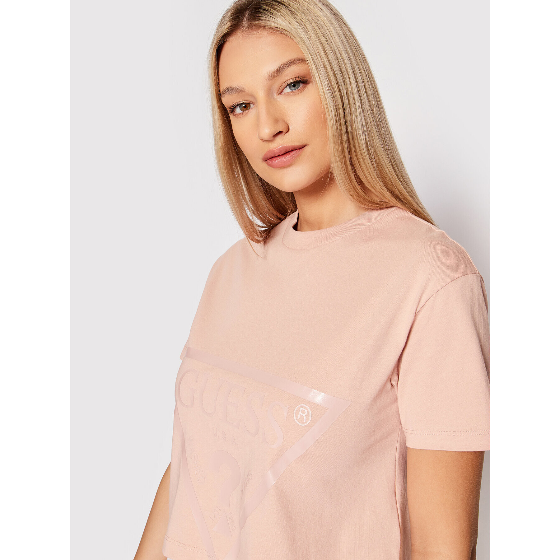 Guess Тишърт V2RI00 K8HM0 Розов Relaxed Fit - Pepit.bg